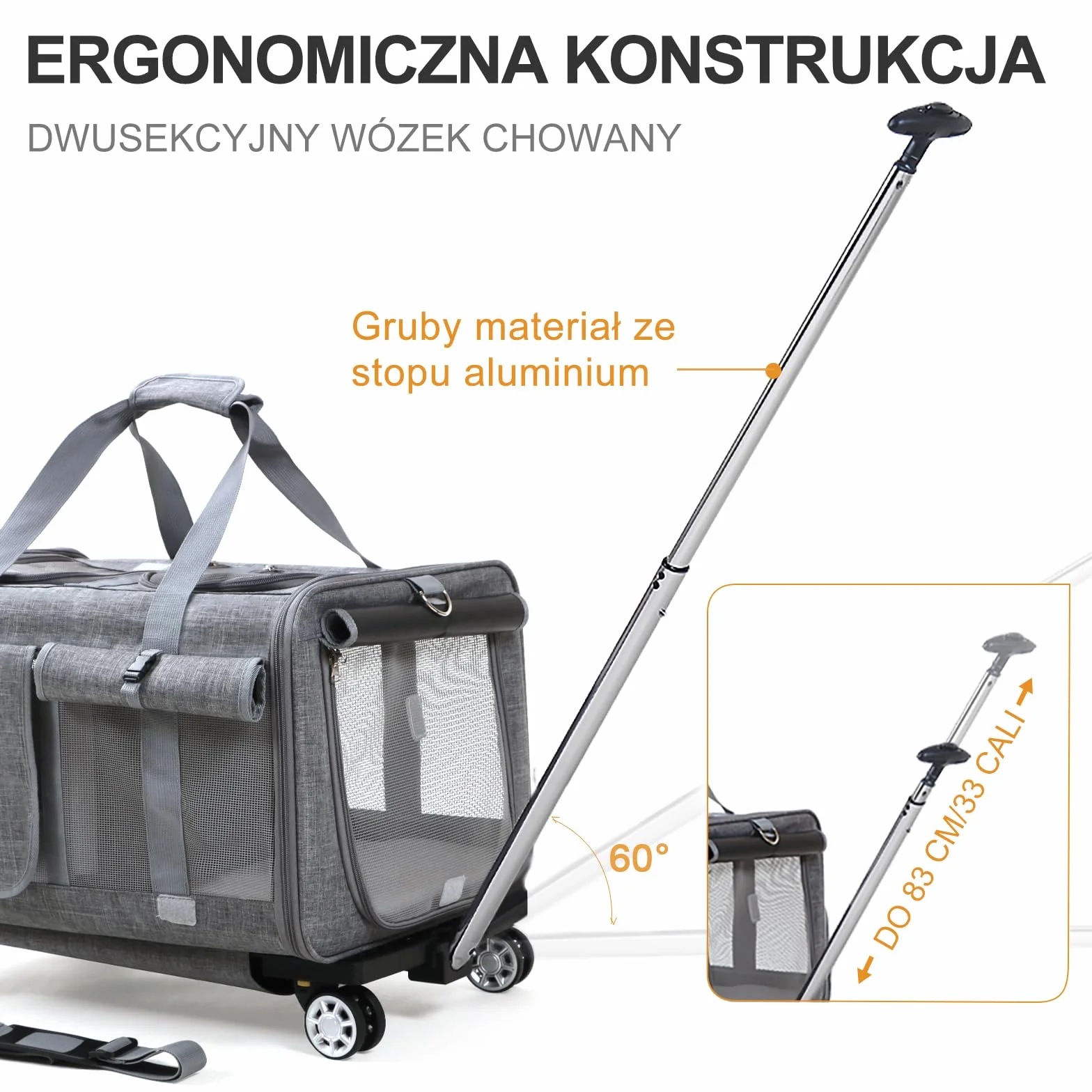 Transporter dla kota na Kółkach Torba Transportowa dla 2 koty