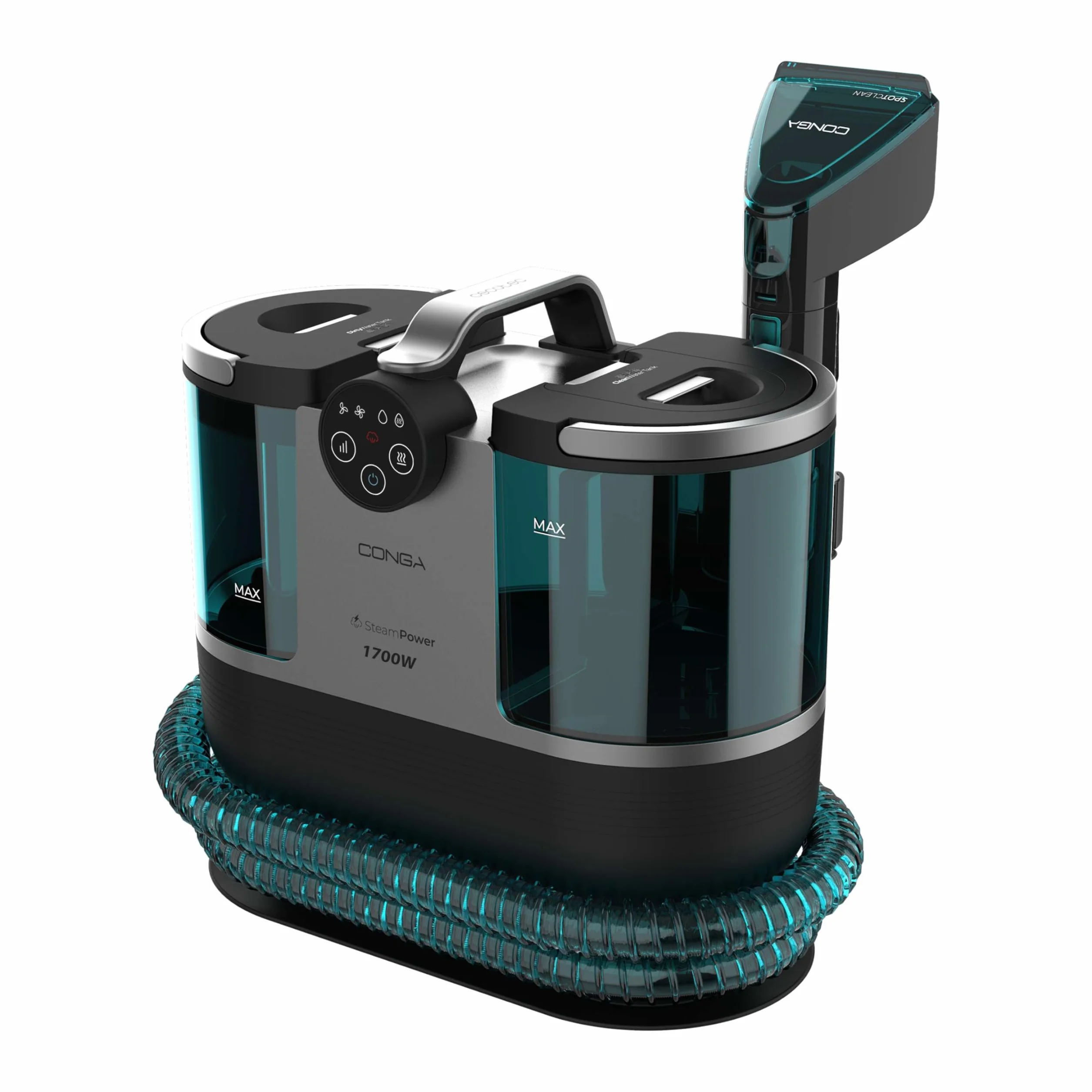 Cecotec Odkurzacz tapicerski z kablem - Conga 7000 Carpet&Spot Clean Steam XXL.1700 W. Czyszczenie 3 w 1. Zbiornik 1600 ml czysta woda i 950 ml brudna woda. Zasięg 7 m