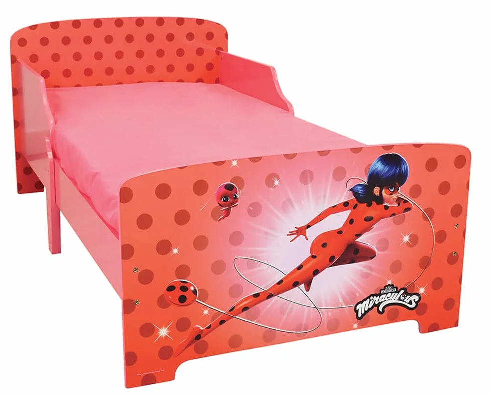 FUN HOUSE Miraculous Biedronka 713483 Łóżko z listwami 140X70 cm dla dzieci