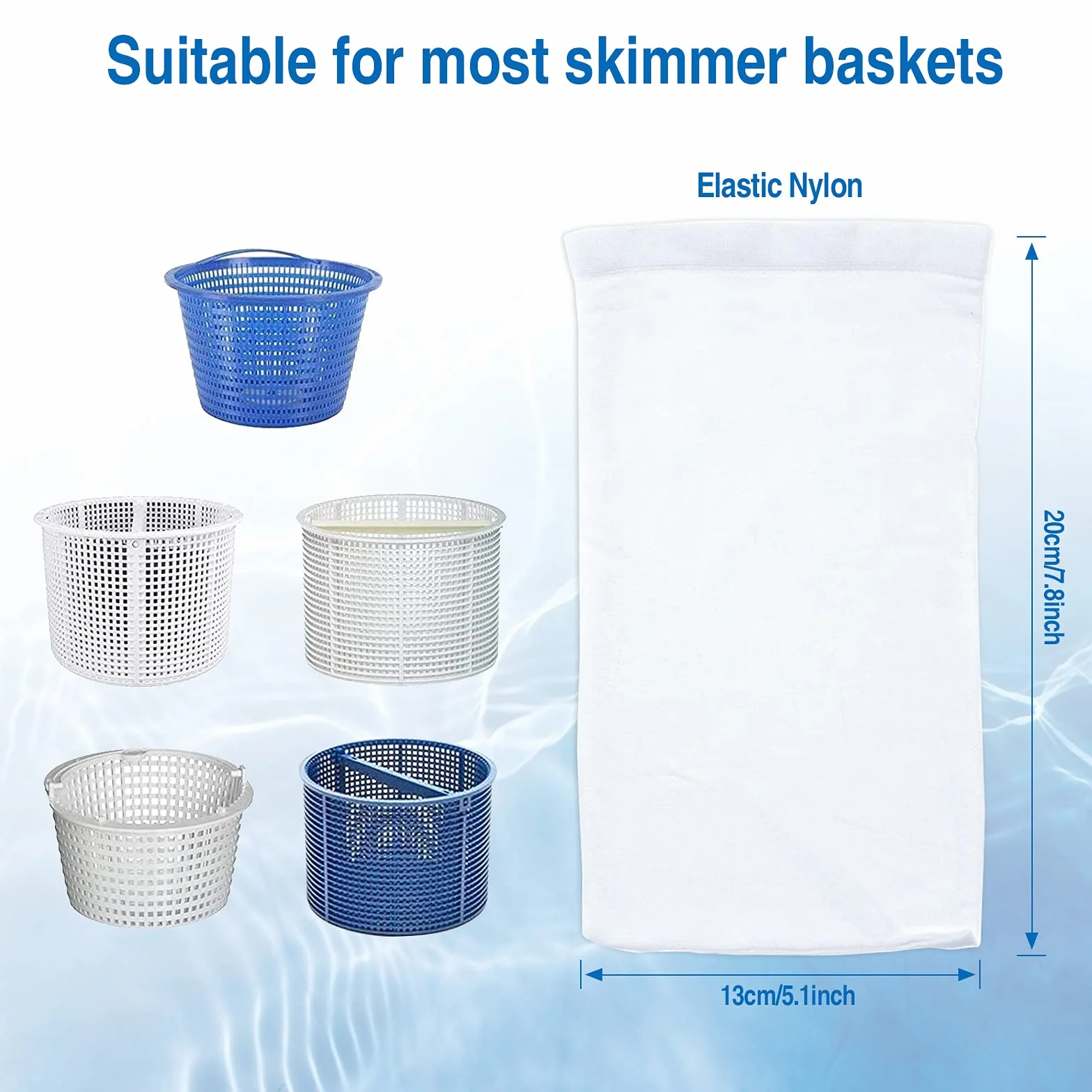 无品牌 8 szt. skimmerów do basenu, skimmer do basenu, filtr filtrujący do kosza filtrującego, sitko do kosza basenowego