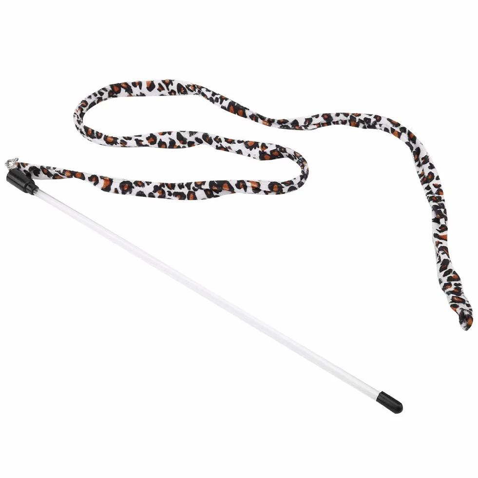 Cat Teaser Stick Chaser Zauberstab Leopard Print Tail mit Bell für Katzen