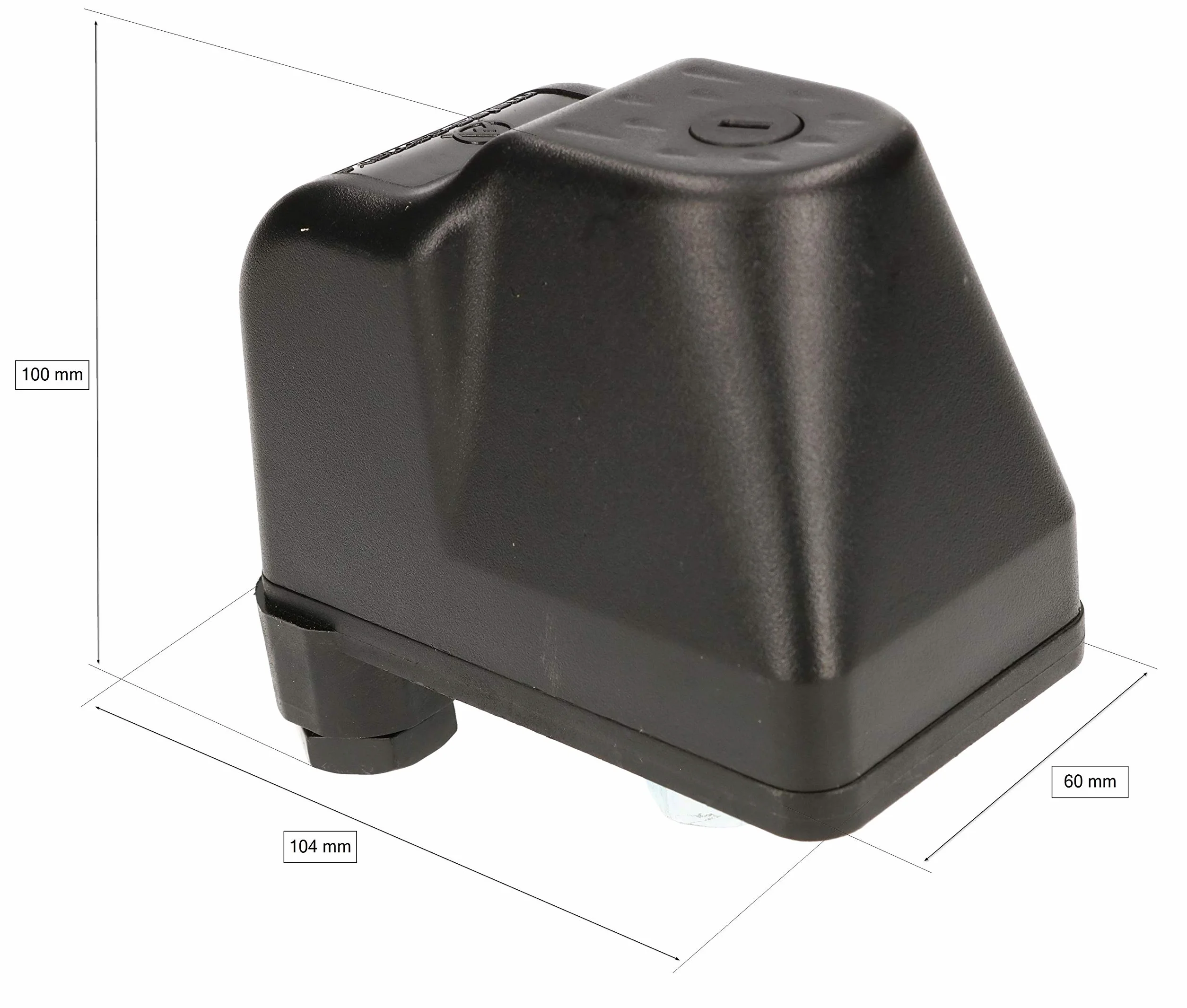 KOTARBAU® Mechaniczny wyłącznik ciśnieniowy BSK-3 230 V, 1-fazowy, automatyczne sterowanie pompą, czujnik ciśnienia do pompy studni, czarny