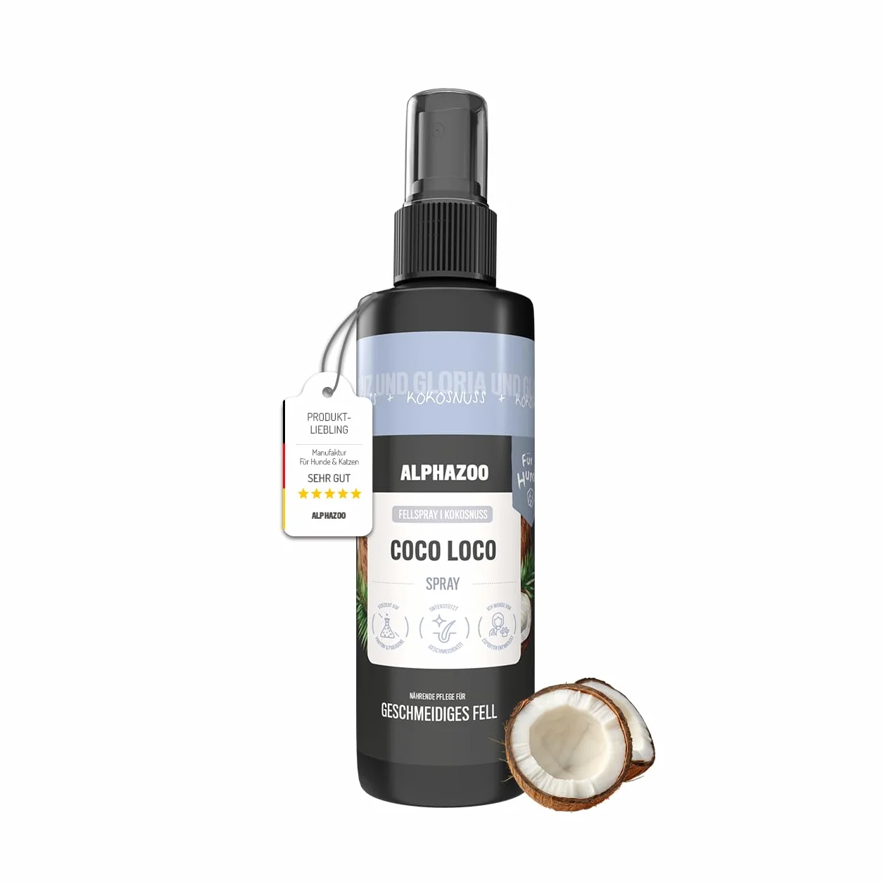 Alphazoo Coco Loco spray do sierści dla psów 250 ml z masłem shea i aloesem
