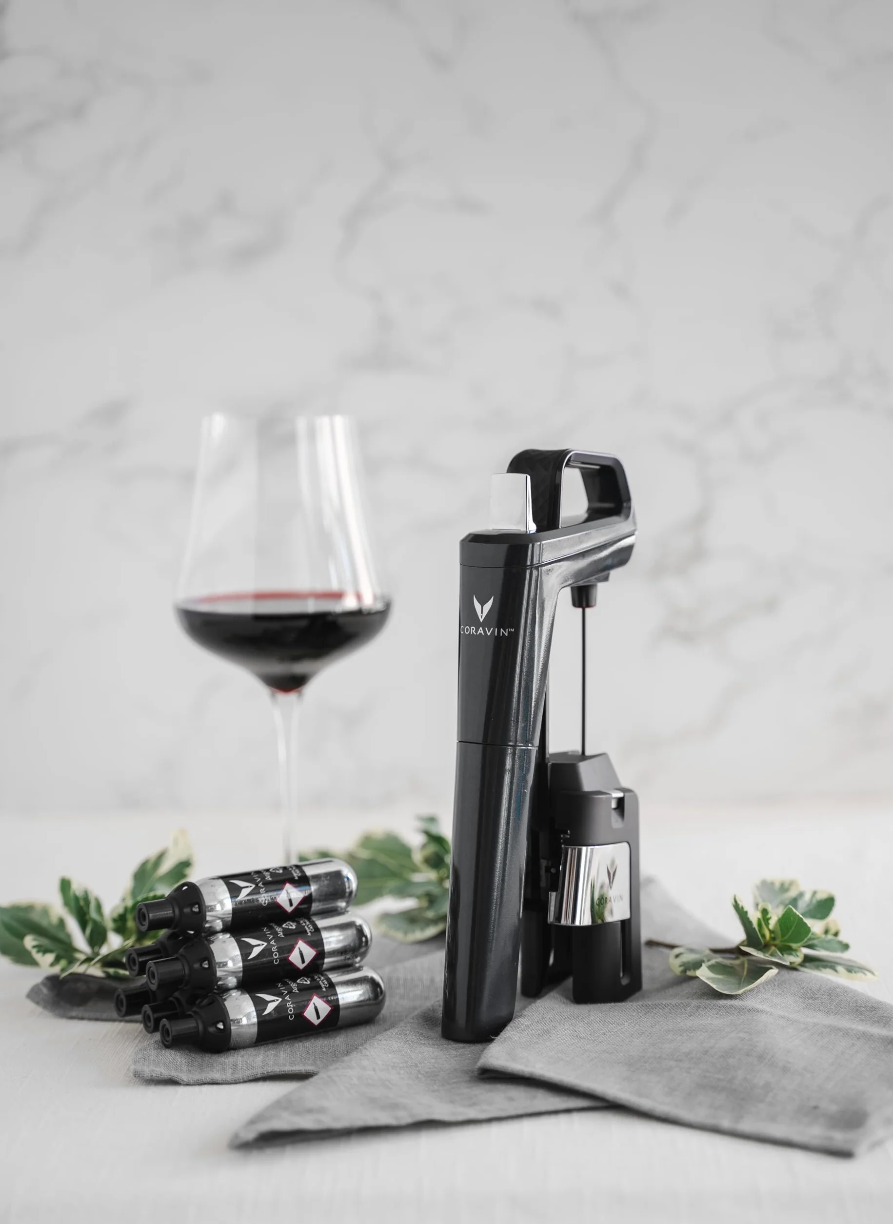 Coravin - Argon Gas Stainless Steel Capsules | Do stosowania z systemem konserwacji wina Coravin | Jedna kapsułka konserwuje do 15 kieliszków, 6 sztuk