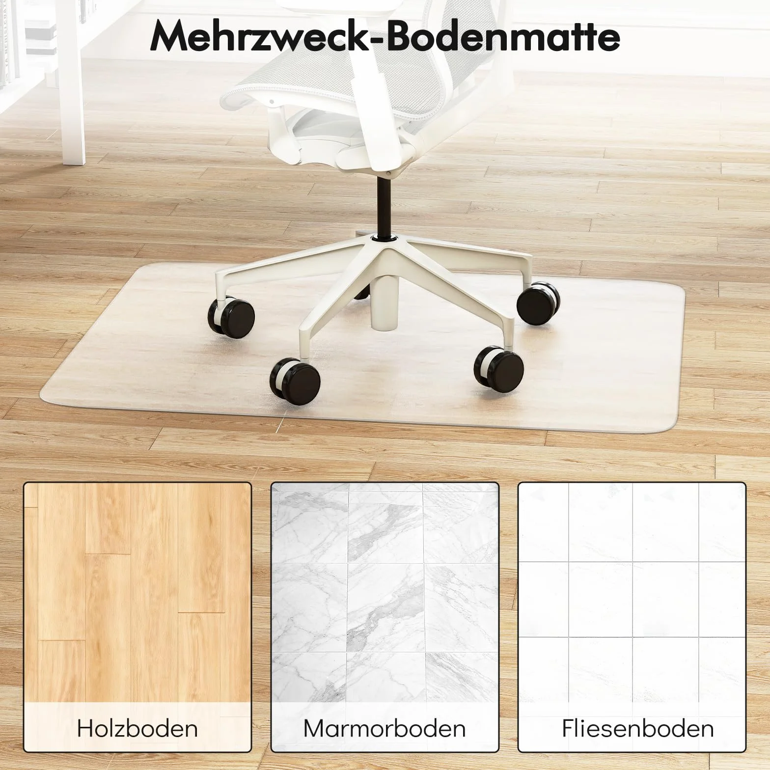COSTWAY mata ochronna na podłogę 90 x 120 cm pod krzesło biurowe, podkładka pod krzesło biurowe i stołowe przezroczysta, grubość maty 1,5mm, ochrona przed zarysowaniami i antypoślizgowa, mata pod