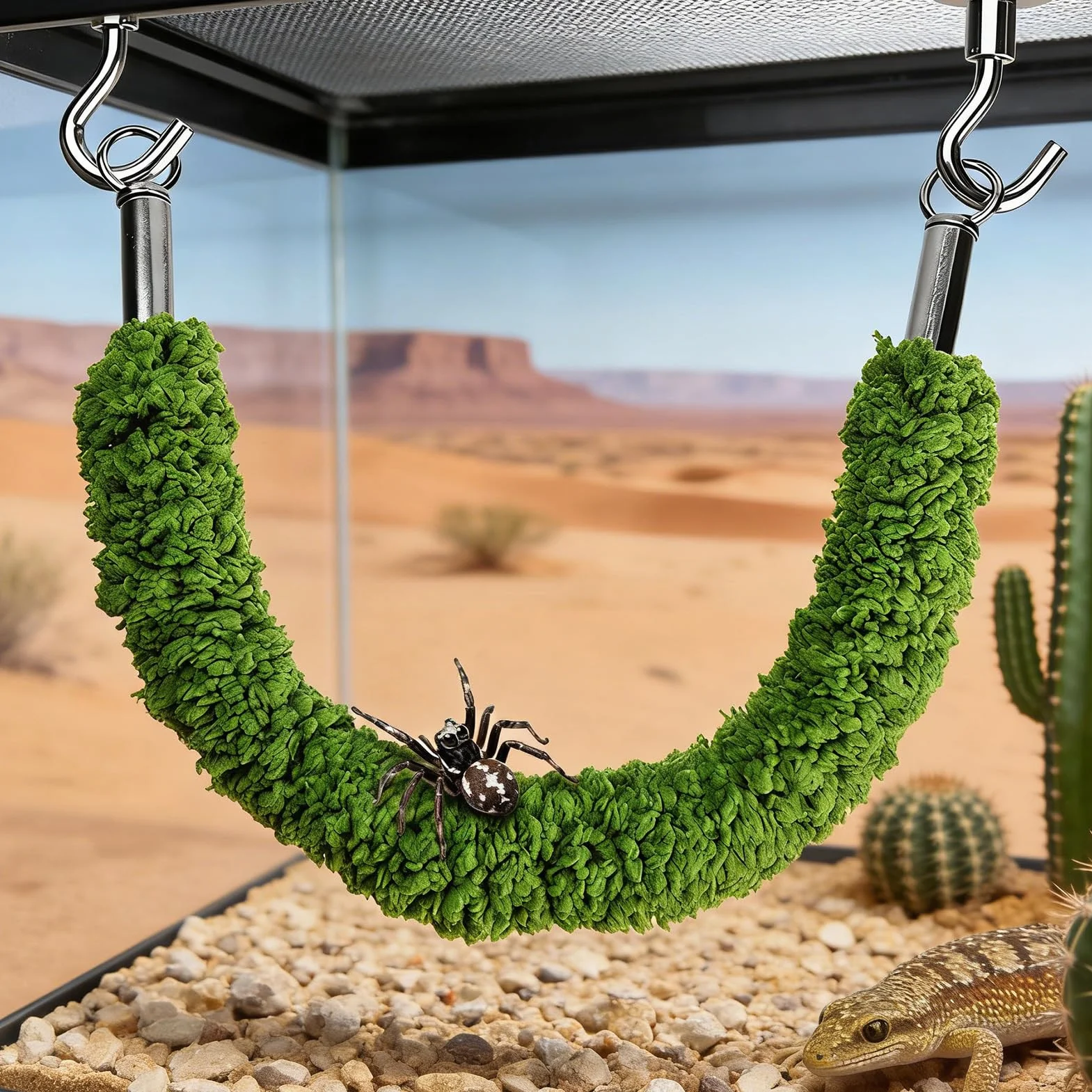 Jumping Spider Bridge Rope Climbing Swing for Spider Tree Frog Enclosures Habitat Decoration Activity Toy