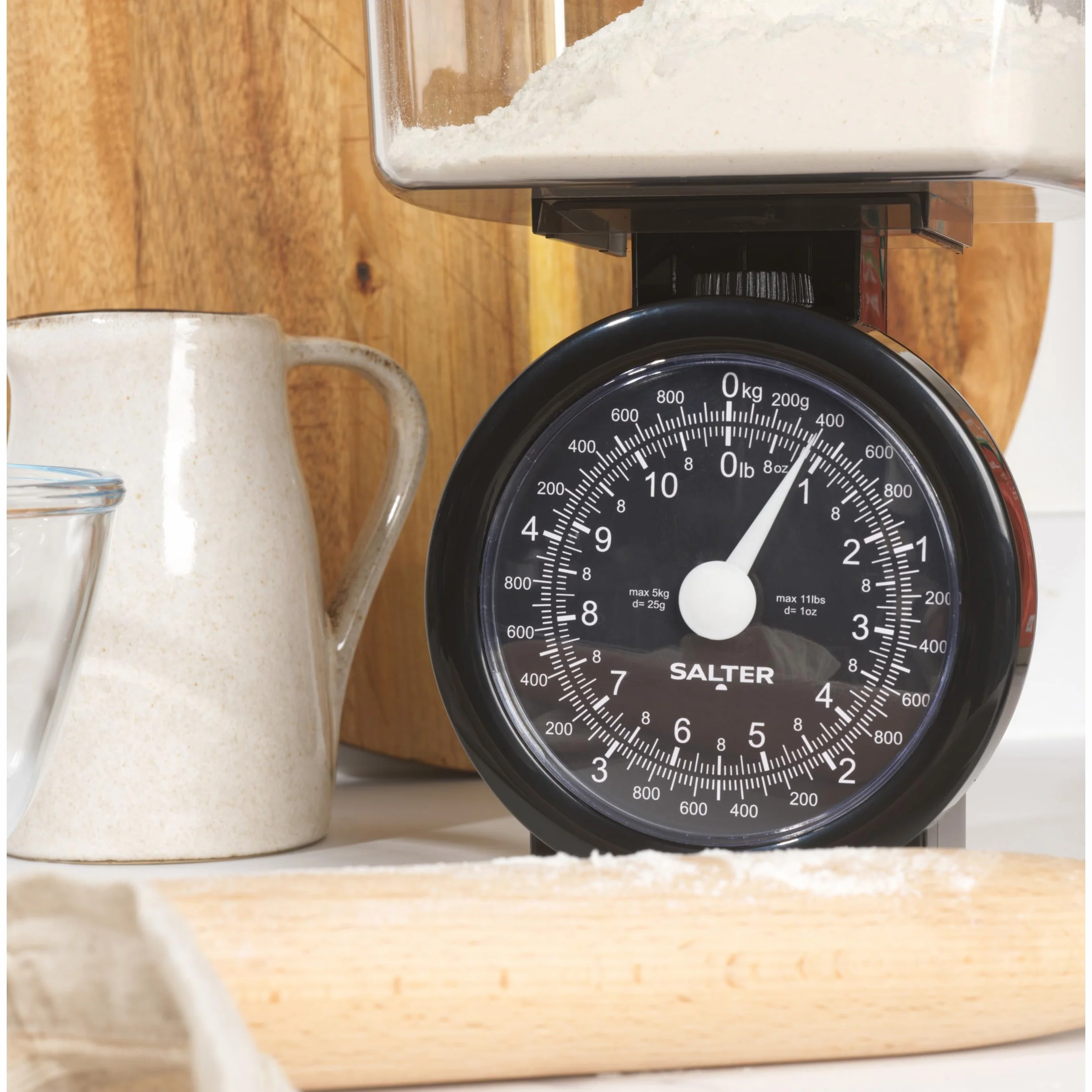 Salter 114 BKCLDR Mechaniczna waga kuchenna 5 kg, zmywarka, czarna