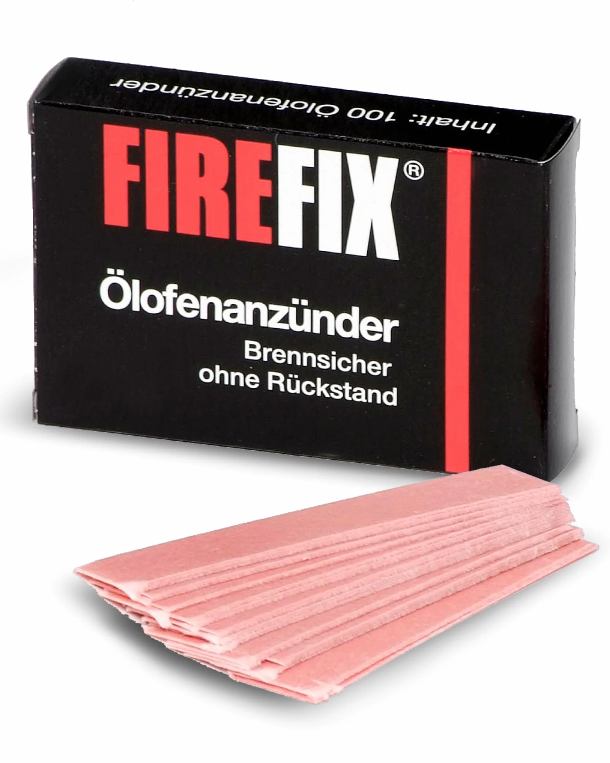 FIREFIX 2077 Podpałka do pieca olejowego l Podpałka do kominka składa się z nasączonego parafiną papieru gaśniczego I 100 szt. I Podpałka specjalnie do ogrzewania olejem pieca kominkowego