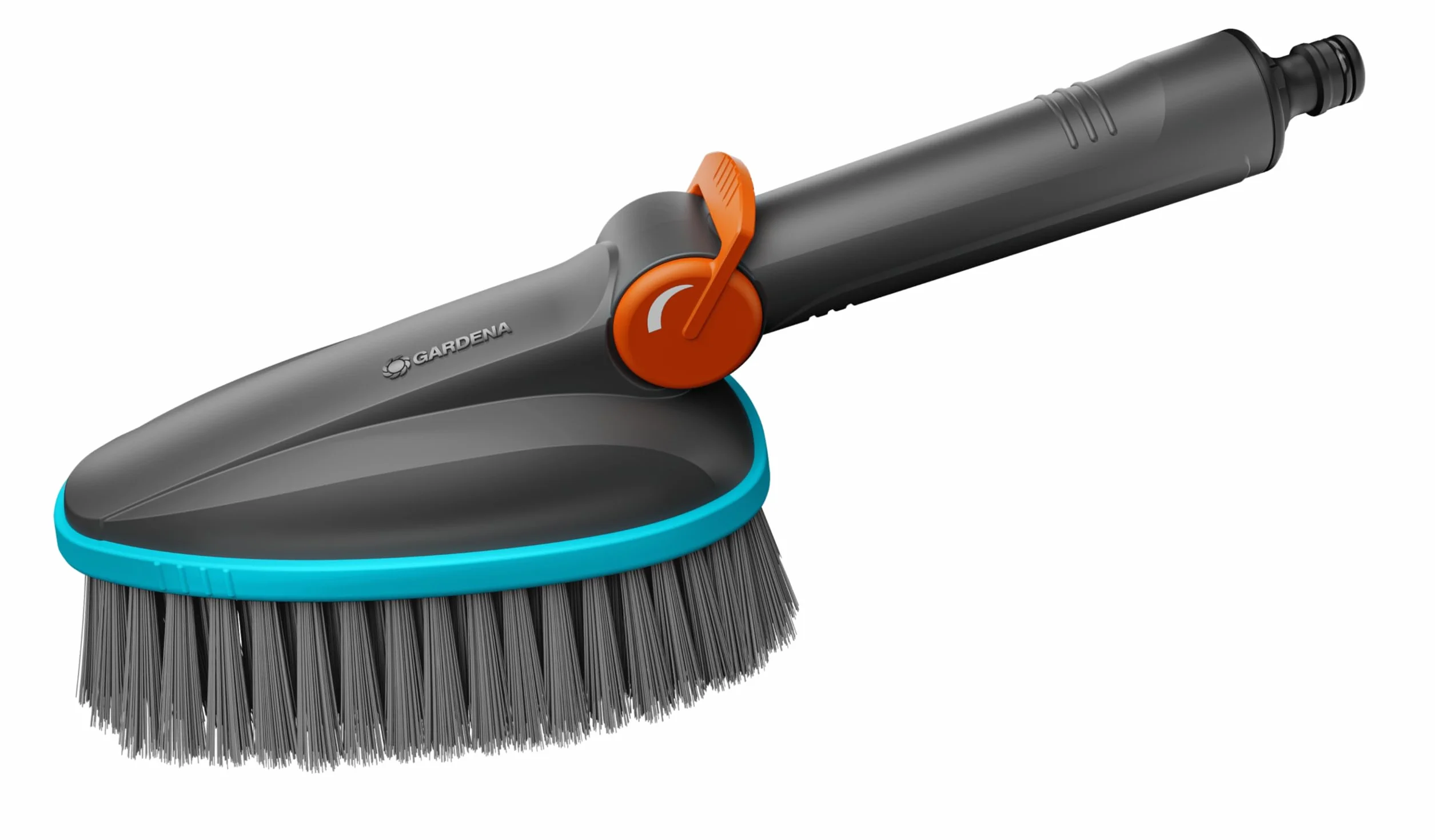 Gardena Szczotka ręczna Cleansystem M soft: Szczotka do czyszczenia z przyłączem węża, do mniejszych i delikatnych powierzchni, praktyczna obsługa jedną ręką, z regulacją przepływu (18842-20)