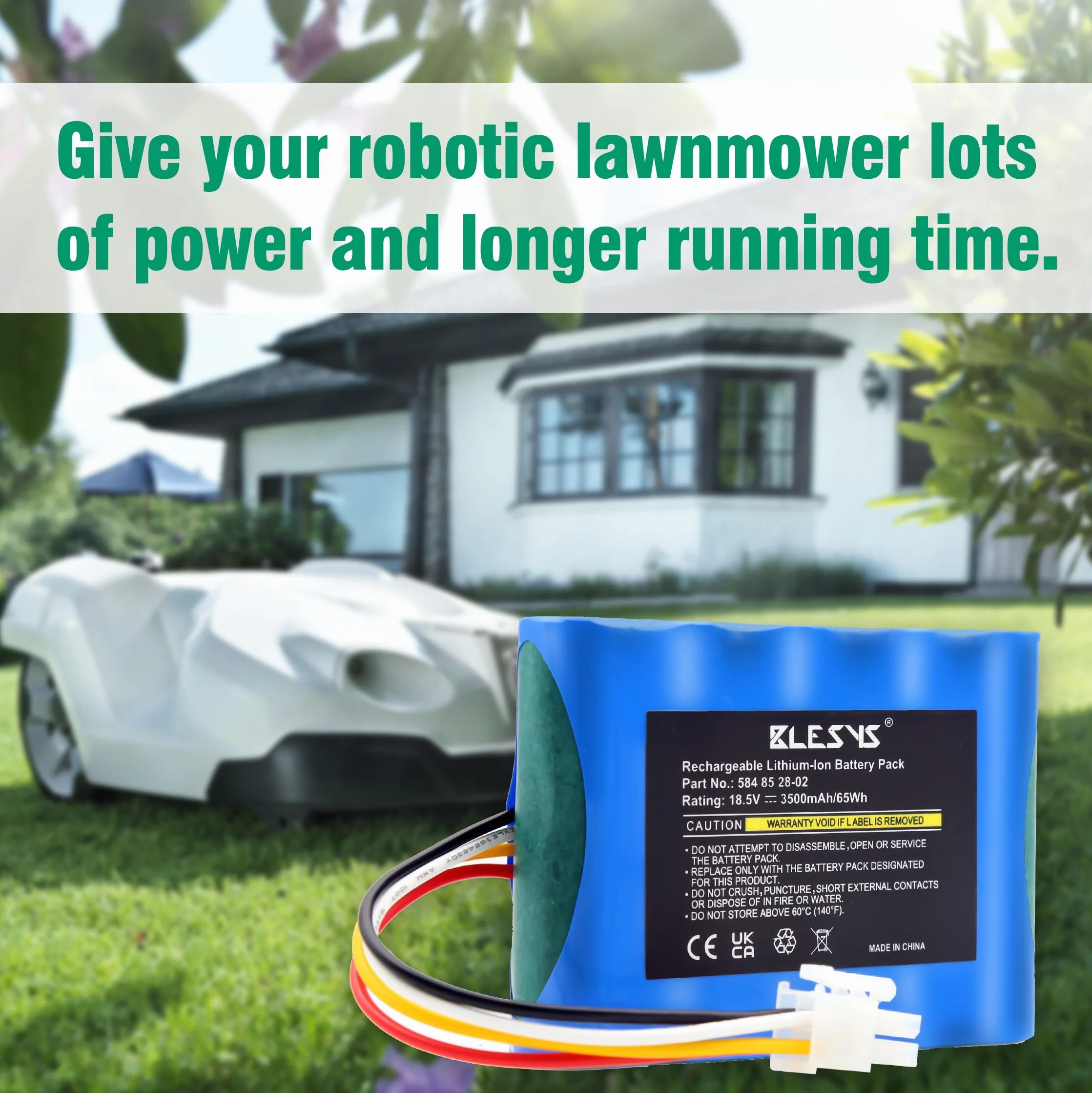 BLESYS 18,5 V 3500mAh bateria do Husqvarna Automower 310 315 315X akumulator zamienny do kosiarki robota 584 82 28-01, 584 82 28-02, 584 85 28-01, 584 85 28-02, 589 588 62-01, 592 96 83-01