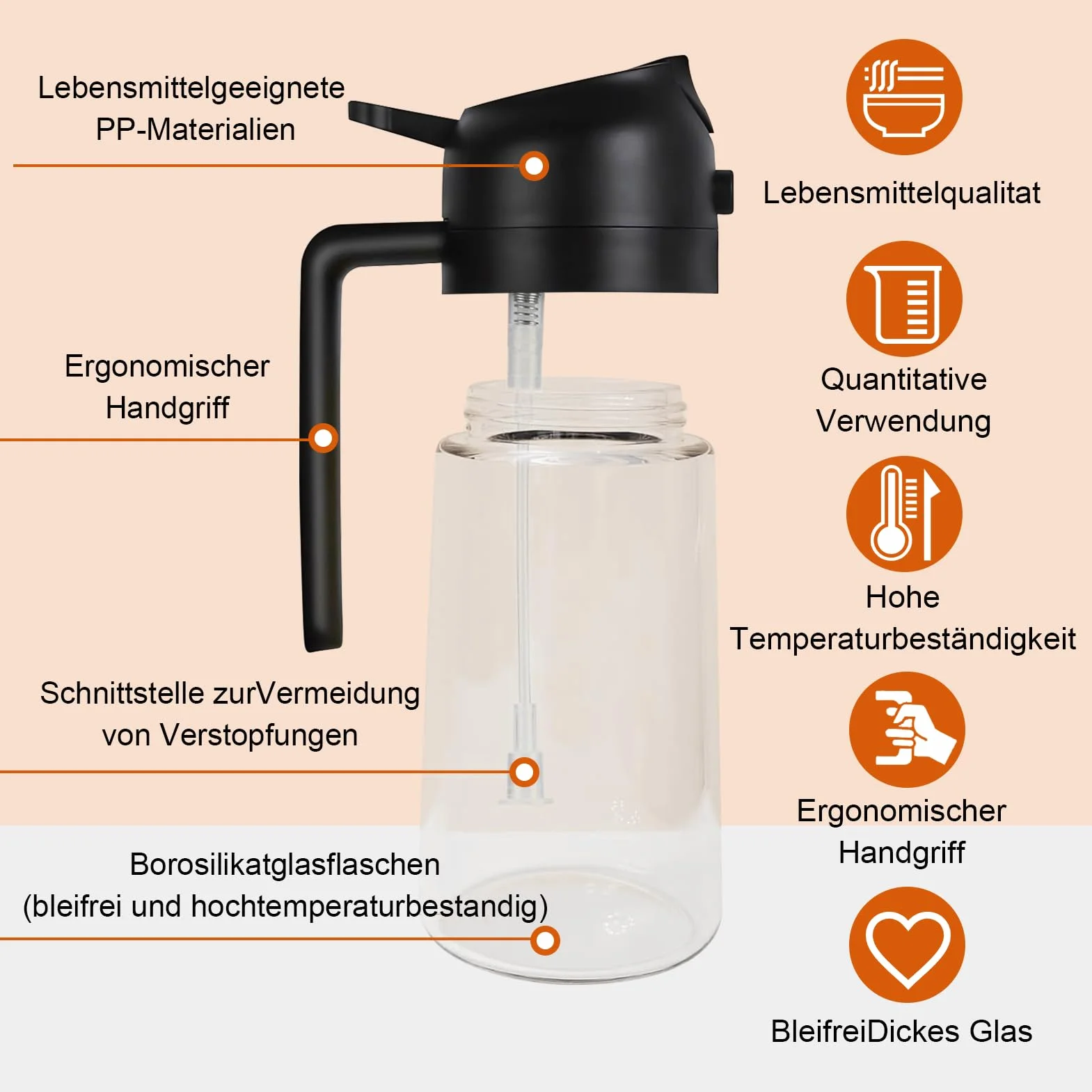 2 w 1, rozpylacz oleju do frytkownicy na gorące powietrze, 470 ml, rozpylacz oleju do frytkownicy na powietrze, dozownik oleju do butelek kuchennych (zielony + czarny)