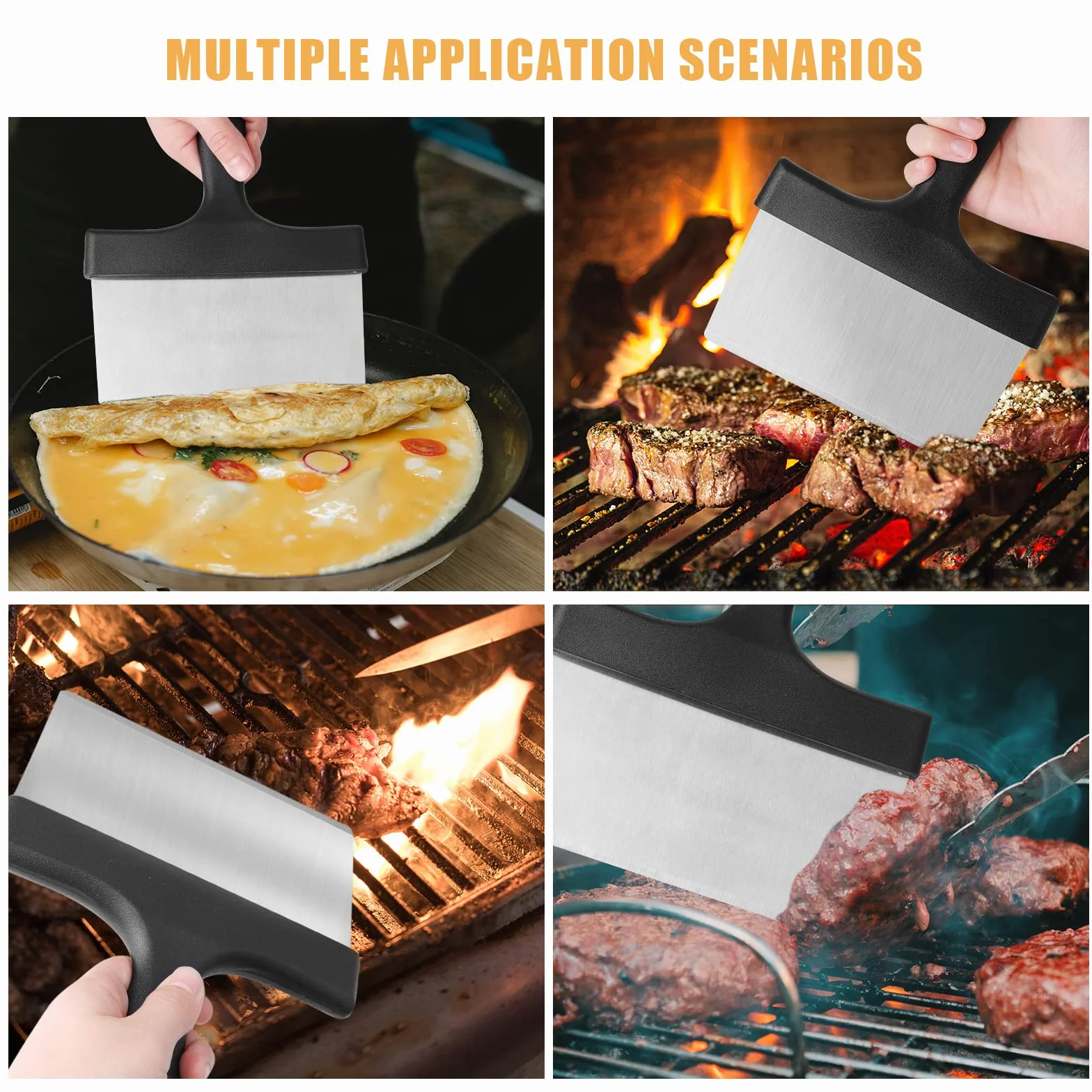 SAVITA Skrobak do Grilla, Skrobak do Grilla ze Stali Nierdzewnej Skrobak do Grilla Metal Skrobak do Grilla z Uchwytem, Grill Scraper Stainless Steel, Skrobak do Grilla, Skrobak do Grilla