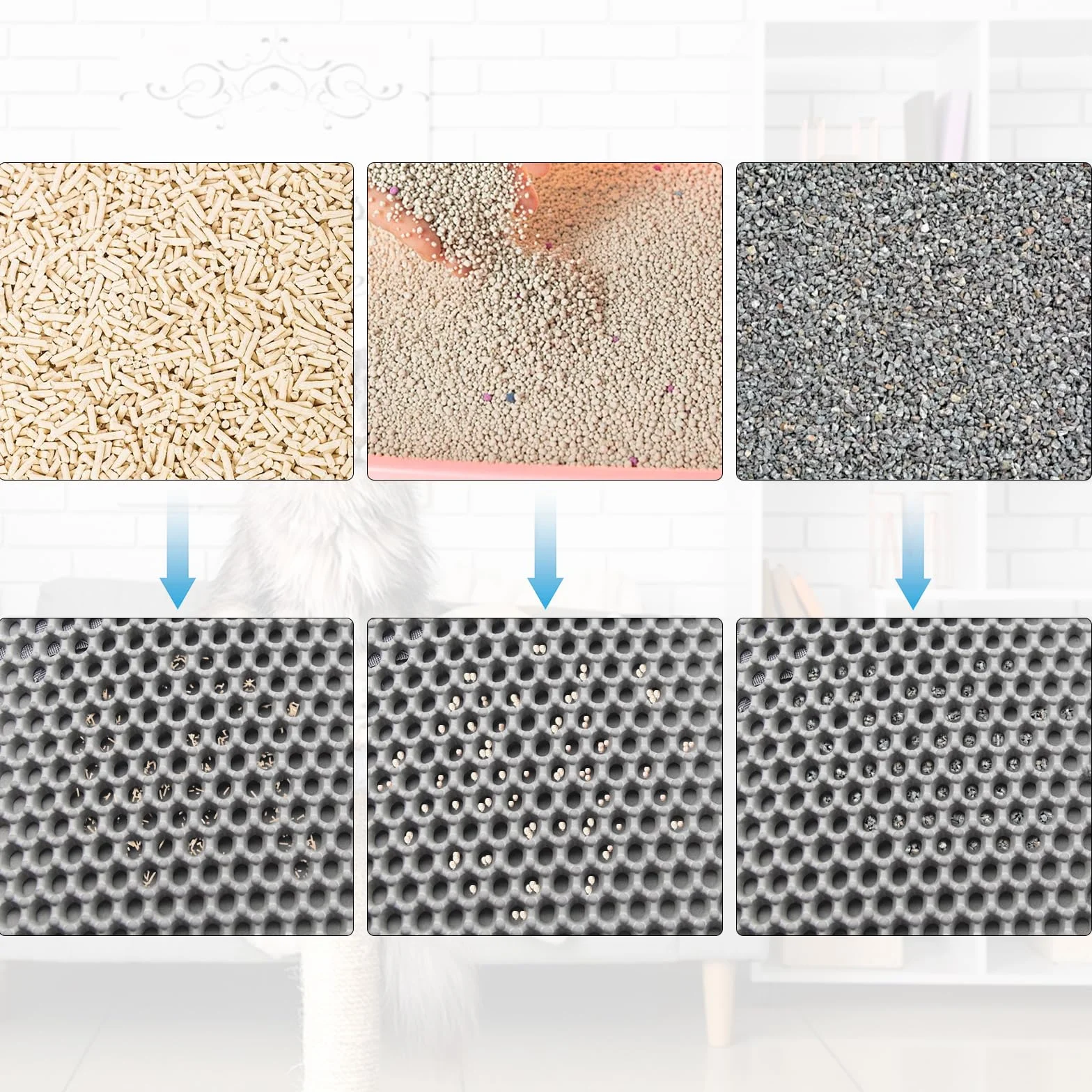 Xmart Mata Pod Kuwetę dla Kota 40x50cm Dwuwarstwowa Antypoślizgowa Wodoodporna