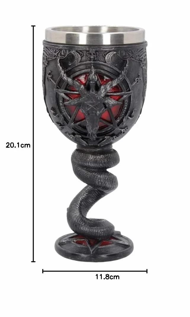 Nemesis Now Baphomet Kieliszek 16 cm, żywica ze stali nierdzewnej, czarny