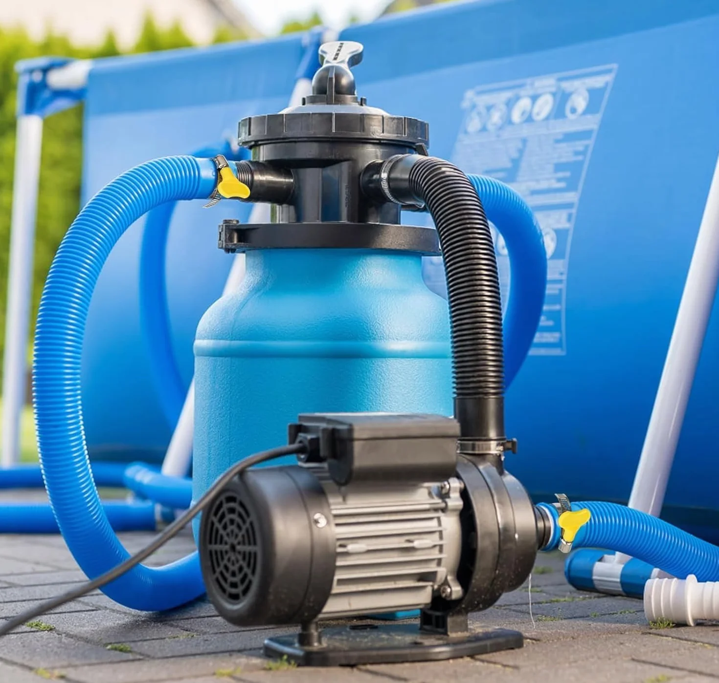 COIL Elastyczny wąż basenowy 32/38 mm z PCW U/PE-LD – odporny na promieniowanie UV i temperaturę, od -40°C do 70°C – idealny do pomp filtrujących, węży basenowych (niebieski, Ø 32 mm/1 metr)