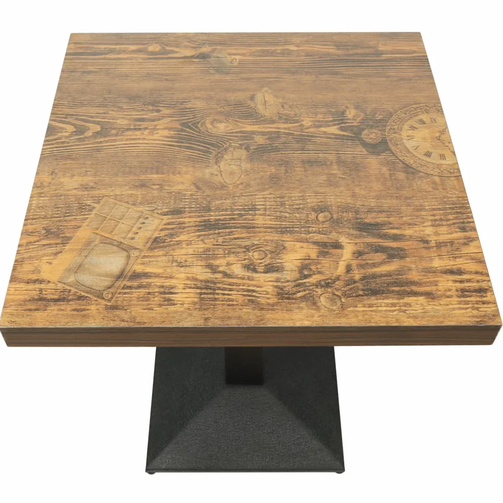 Retro Industrial Stolik jadalny, Wysokość 75 cm, Kwadratowy stół kuchenny, stół kuchenny z metalu i drewna, Stół bistro dla 1-4 osób (typ B)