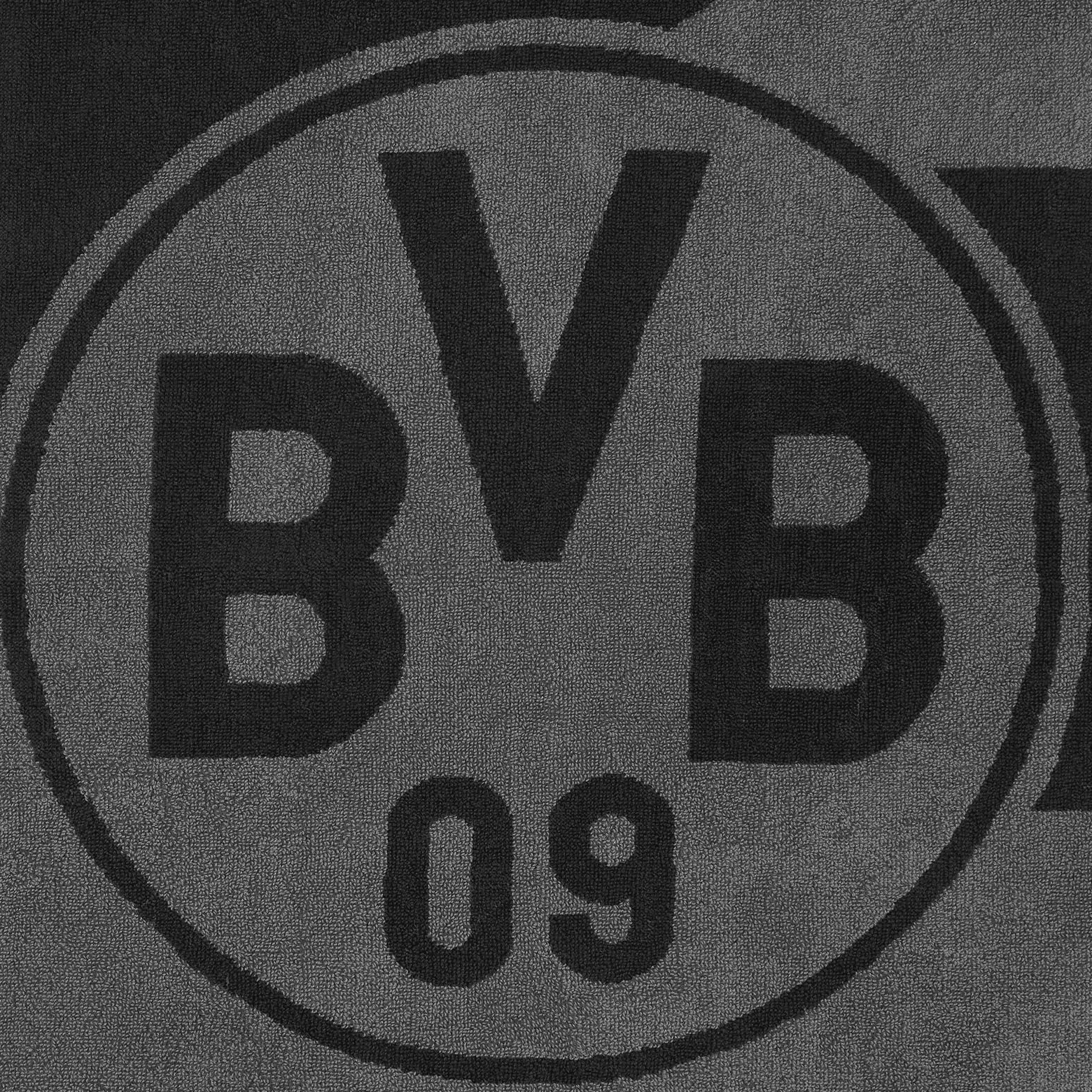 Borussia Dortmund BVB ręcznik kąpielowy szary/czarny 70 x 180 cm