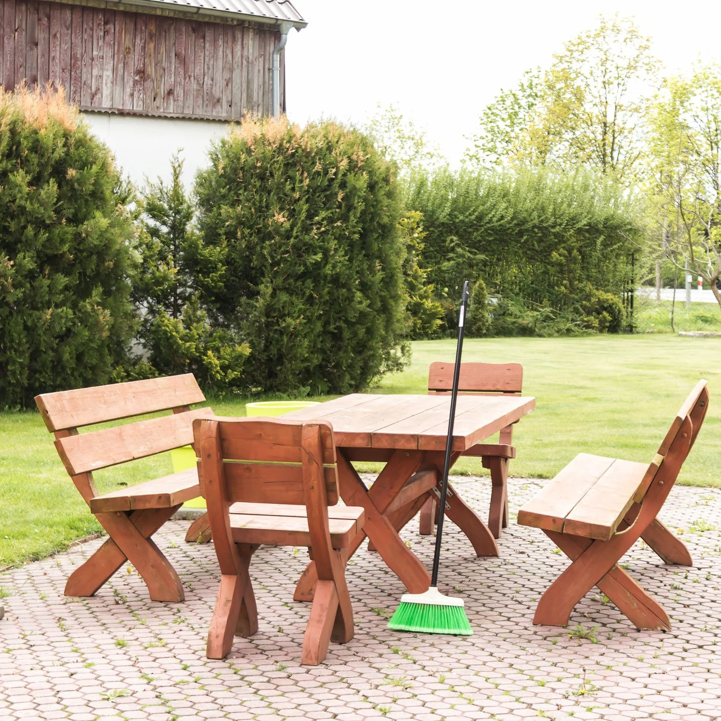 Spontex 97061005 miotła, bardzo długie włosie z tworzywa sztucznego, 35 cm, żółta miotła, 35 x 16,5 x 5 cm