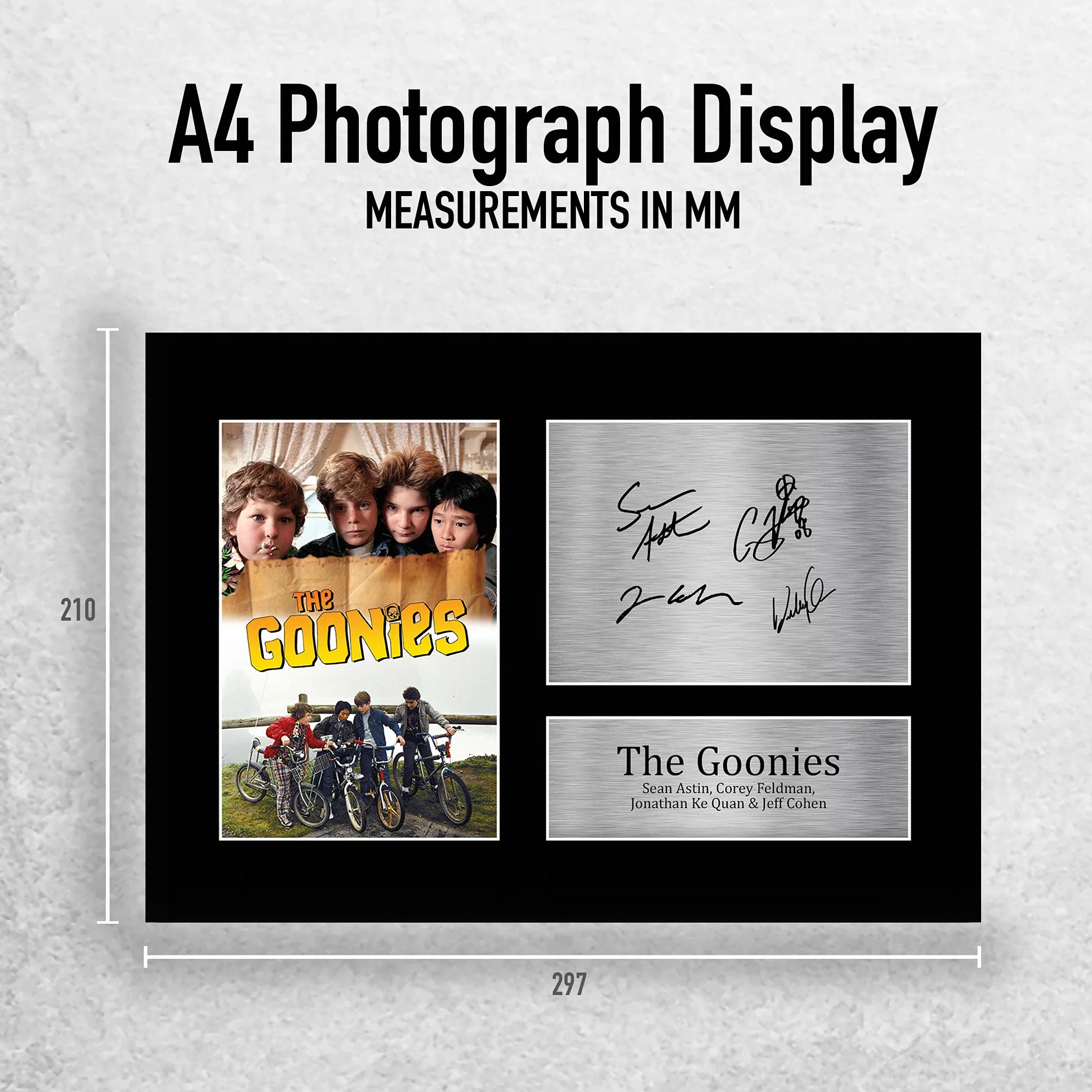HWC Trading A4 The Goonies Sean Astin & Cast Prezenty Drukowane Podpisane Zdjęcie Z Autografem Dla Fanów Pamiątek Filmowych