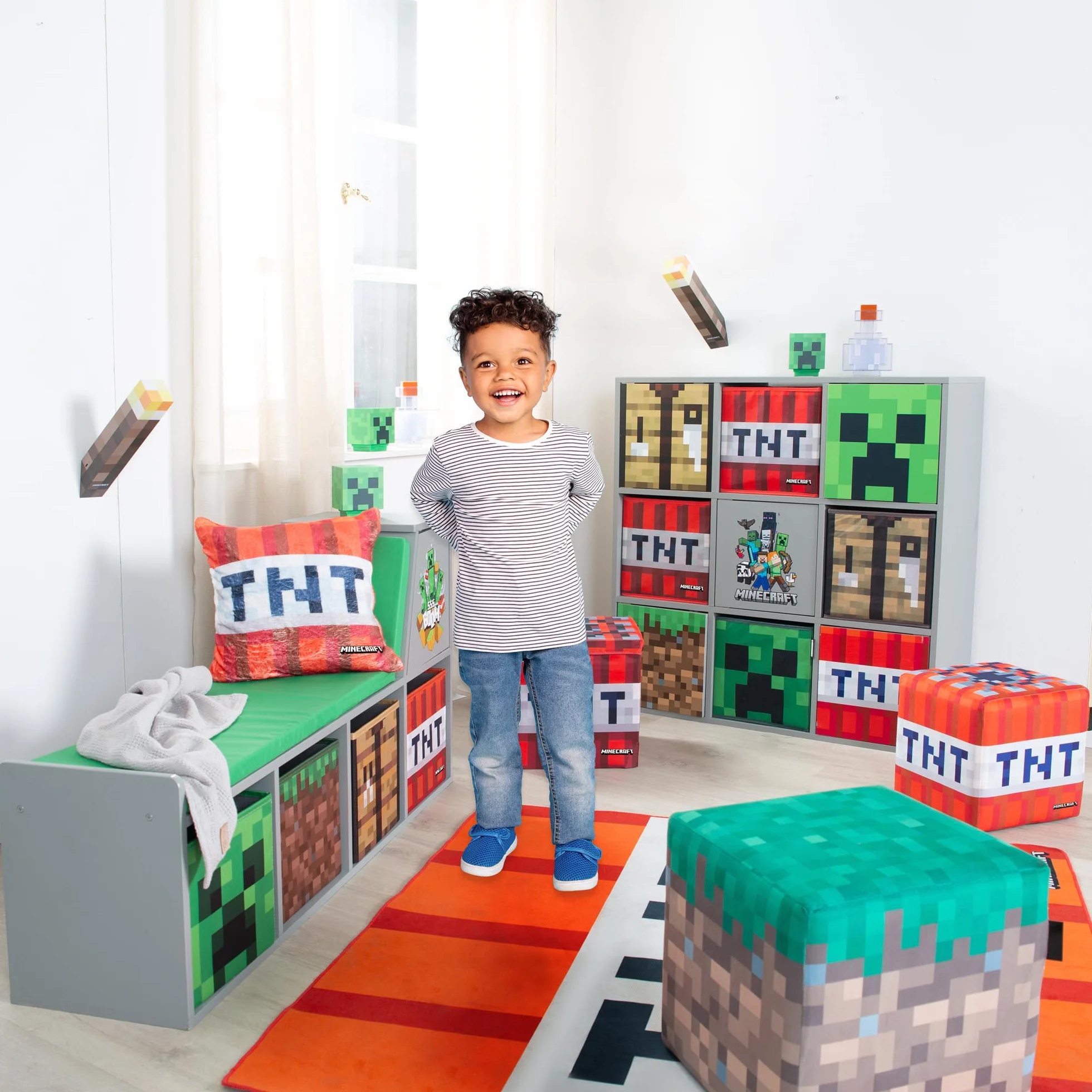 Phoenix Minecraft zestaw 2 sztuk, gniazdo otomana/siedzisko