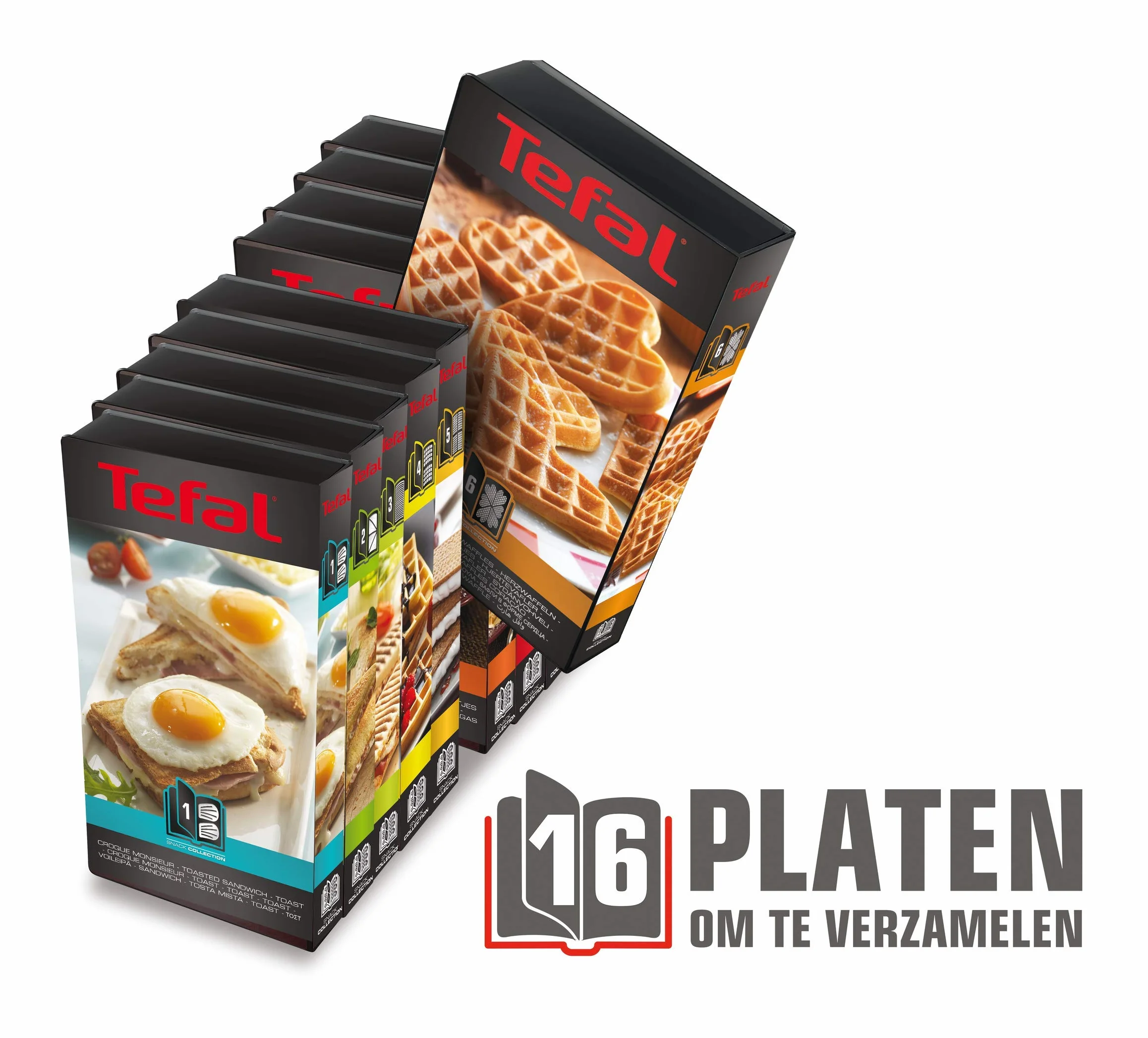 TEFAL SW852D Snack Collection, Opiekacz do kanapek i gofrów, 2 wymienne komplety płyt w zestawie, Moc 700W, Możliwość mycia w zmywarce, srebrny