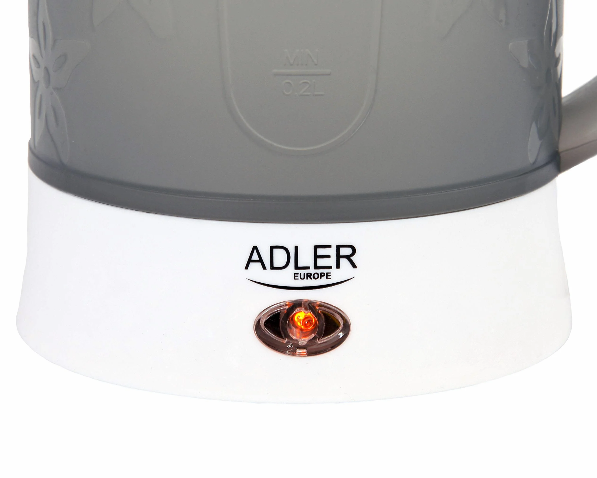 Adler AD 1268 Czajnik podróżny 0,6L 600W z 2 kubkami i 2 łyżeczkami, biało-szary, automatyczne wyłączanie