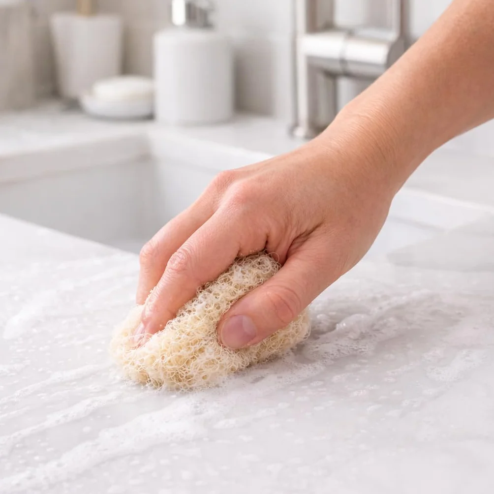 Naturalna gąbka do mycia naczyń z luffa – biodegradowalna, opakowanie 10 szt. – naturalne gąbki luffa – gąbki kuchenne wielokrotnego użytku do naczyń i powierzchni – przyjazne dla środowiska