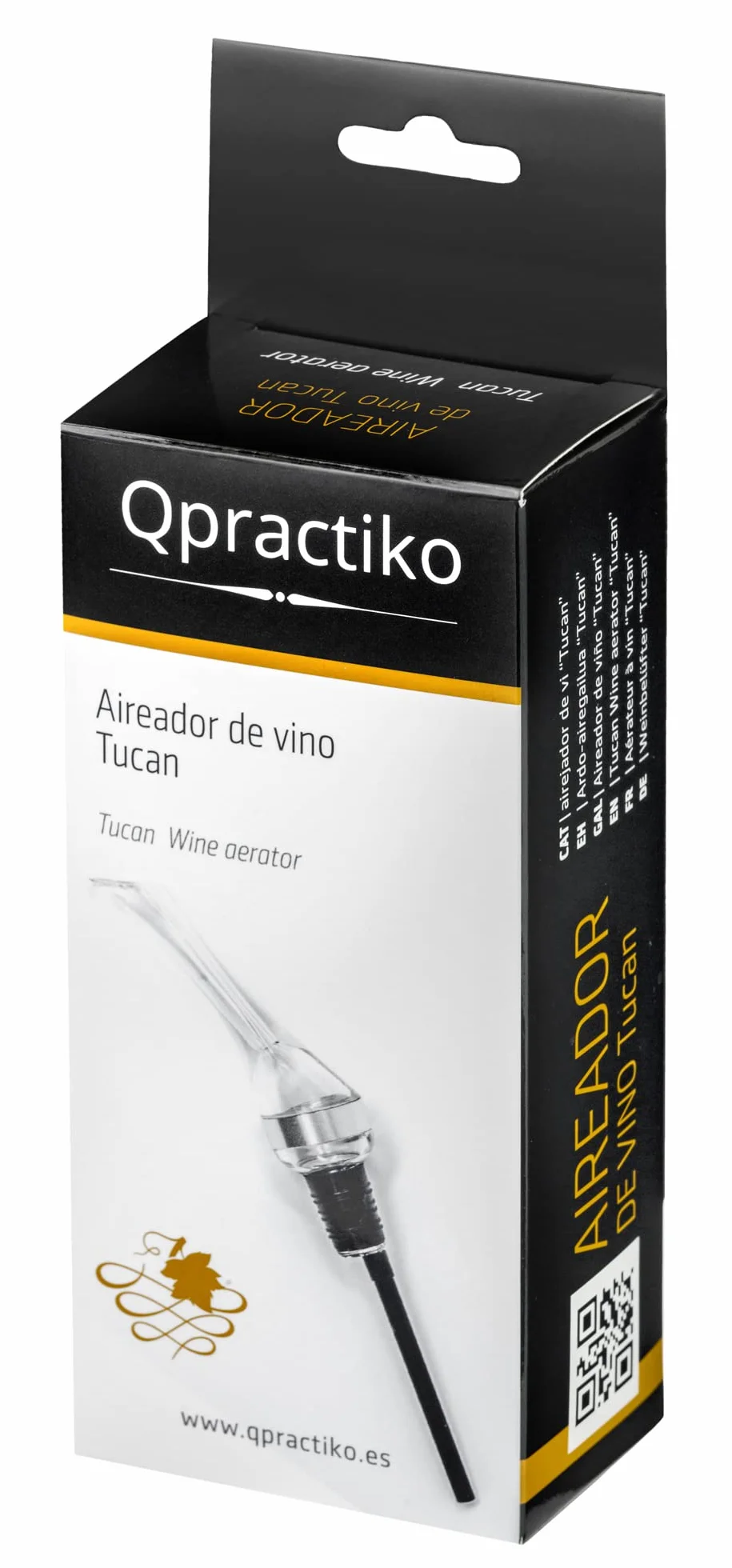 Tucan Aerator do wina, kryształowy, akryl, aluminium, 22,5 x 3,8 cm, lekki 35 g, spowalnia przepływ, łatwe czyszczenie, natlenianie