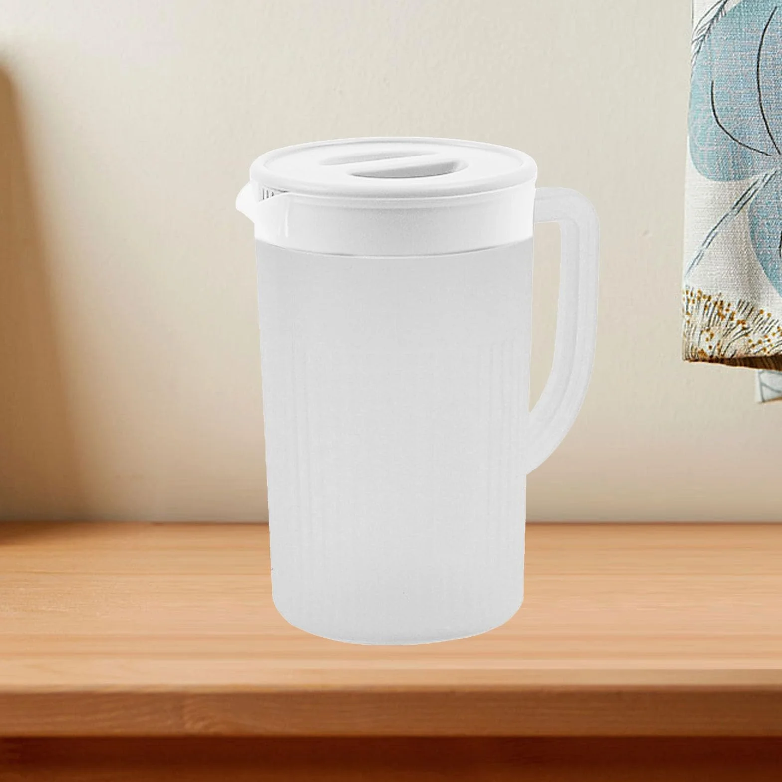 Generic Plastikowy Dzbanek na wodę o Dużej Pojemności Odporny na Wysokie Temperatury Dzbanek zimną wodę do Lodówki Sok i herbatę 2,7 L PP (WHITE)