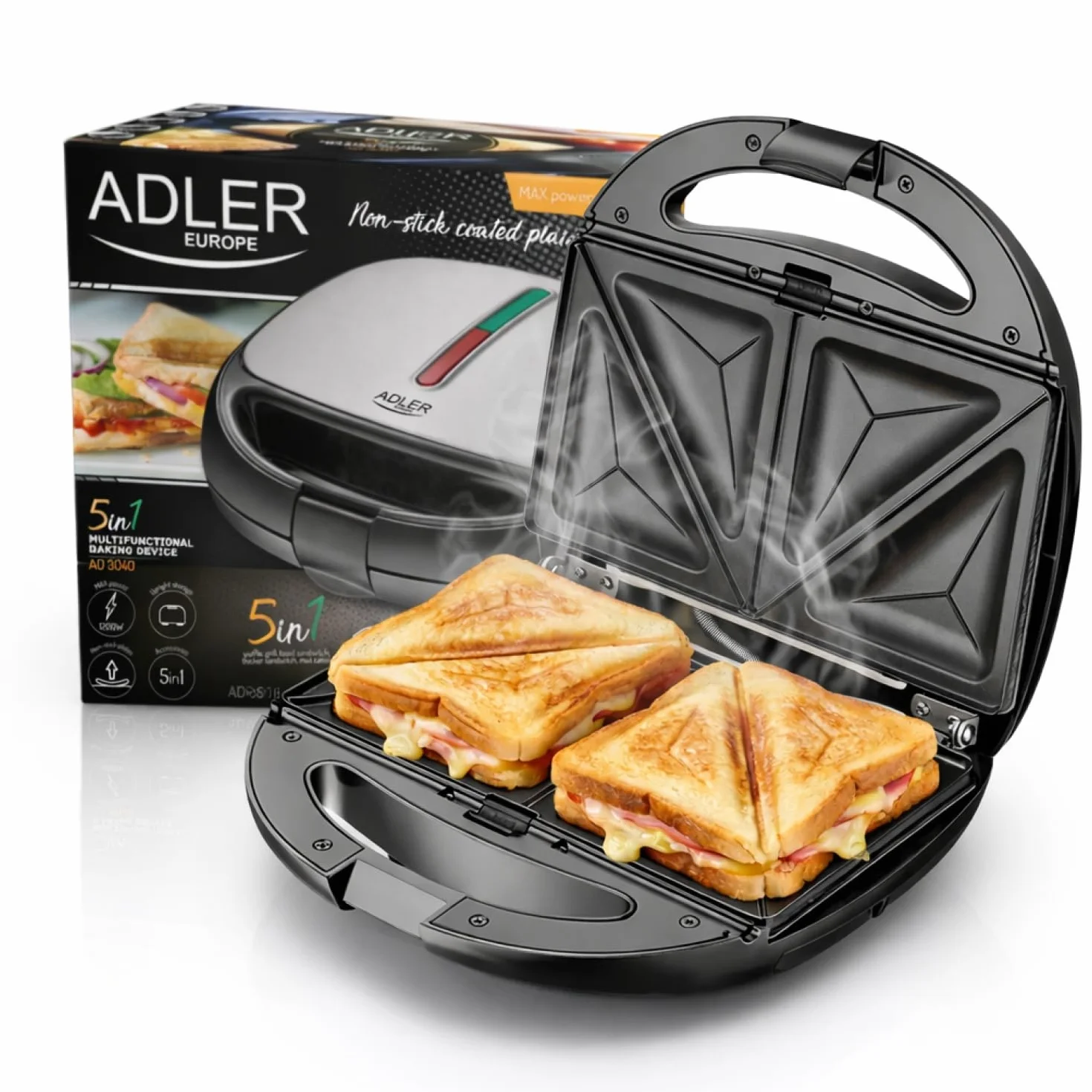ADLER EUROPE 3040 Opiekacz wielofunkcyjny 5w1