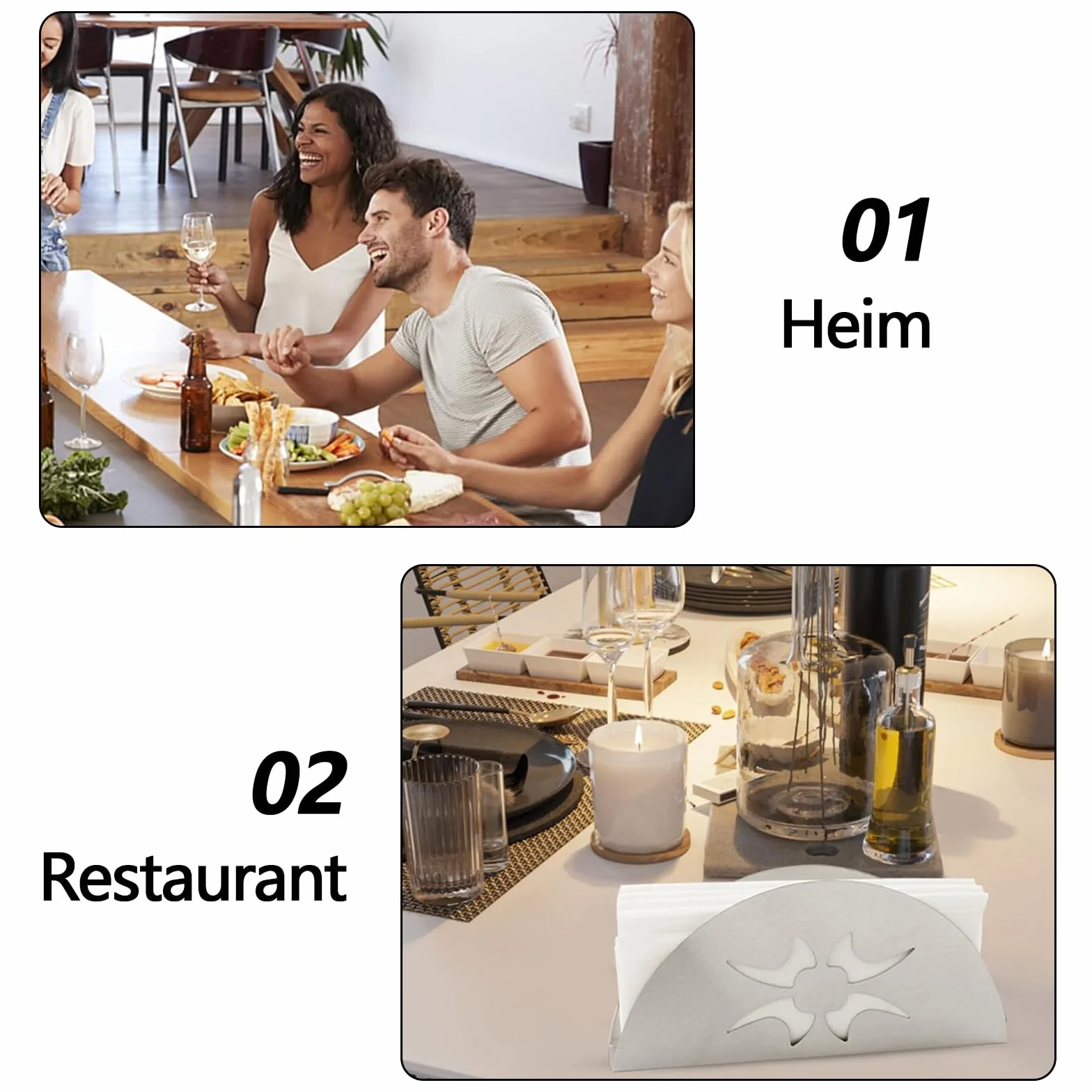 Uchwyt na serwetki, 2 sztuki stojaków na serwetki ze stali nierdzewnej, metalowy dozownik serwetek, retro zapiekanka srebrna, do dekoracji stołu w restauracji, kawiarni, hotelu lub kuchni