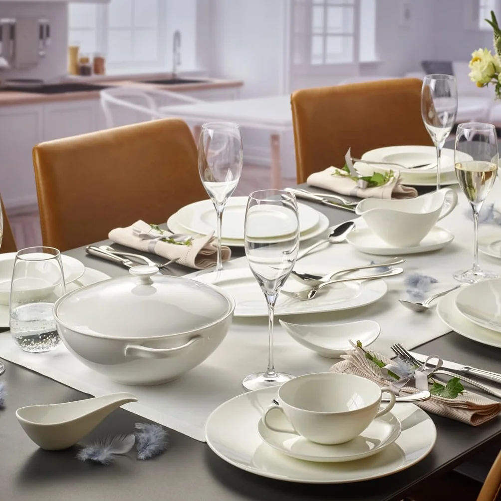 Villeroy & Boch Anmut miska na warzywa o pojemności 2,20 l, wysokiej jakości porcelana kostna, biała