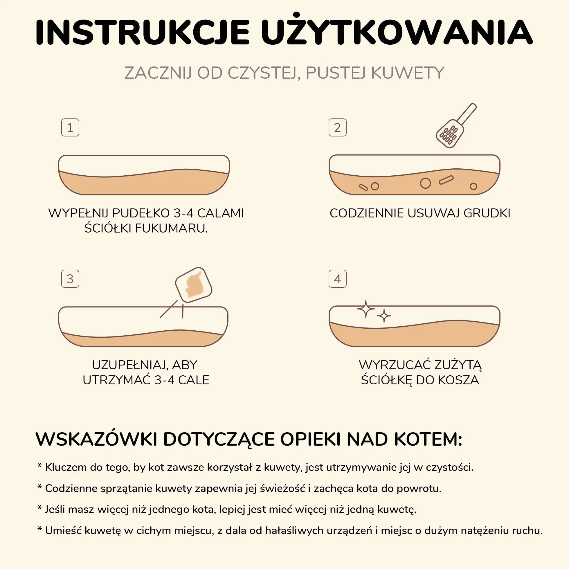FUKUMARU Cassava Cat Litter, zbrylający się żwirek dla kota, naturalny, bezzapachowy, 6lb x 4bags
