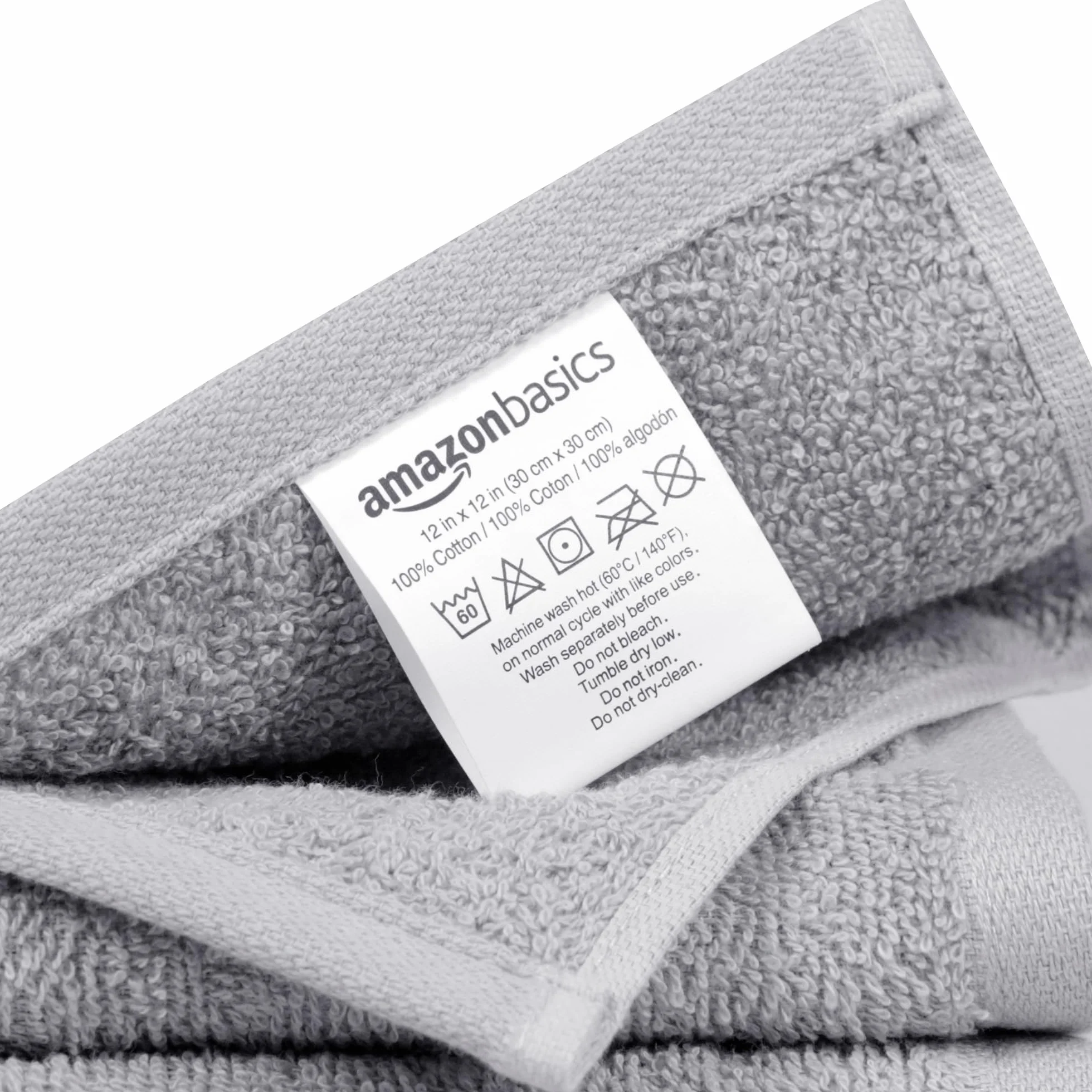 Amazonbasics Zestaw Ręczników, Bawełna, Szary, 24 sztuki