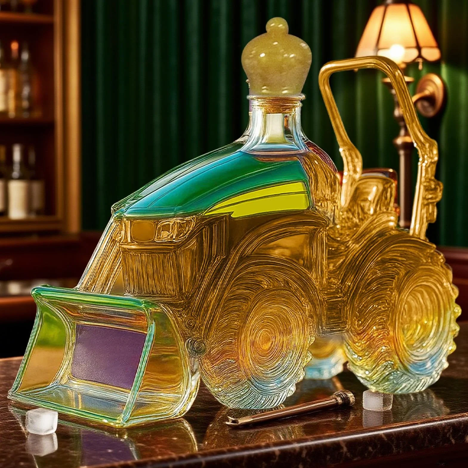 Karafka do traktora, butelka na wino w kształcie traktora, szklana karafka, przechowywanie do baru, domu, rodziny, szafki, dekoracja, miłośnicy whisky, kobiety