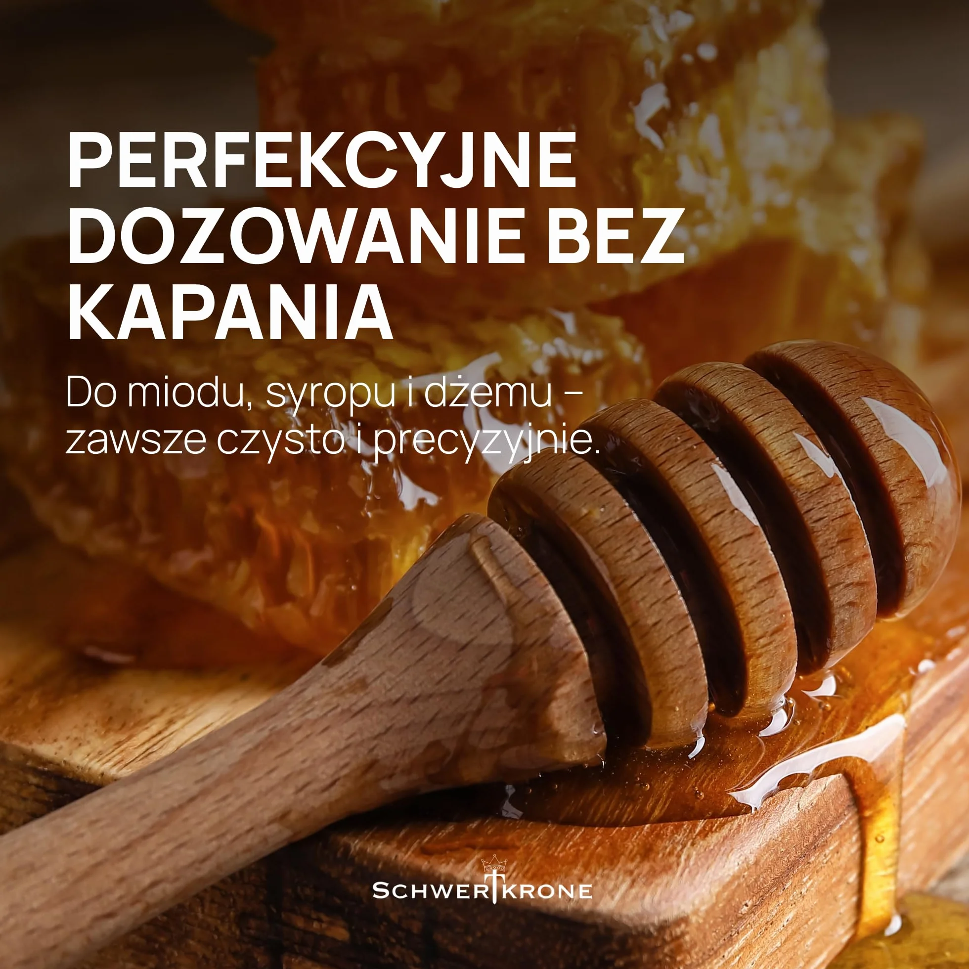 SCHWERTKRONE® Łyżka do miodu drewniana [drewno oliwkowe premium] – drewniana łyżka do miodu – miód lgel pomysł na prezent dla miłośników miodu – spirala miodu – łyżka do miodu – łyżka do miodu z