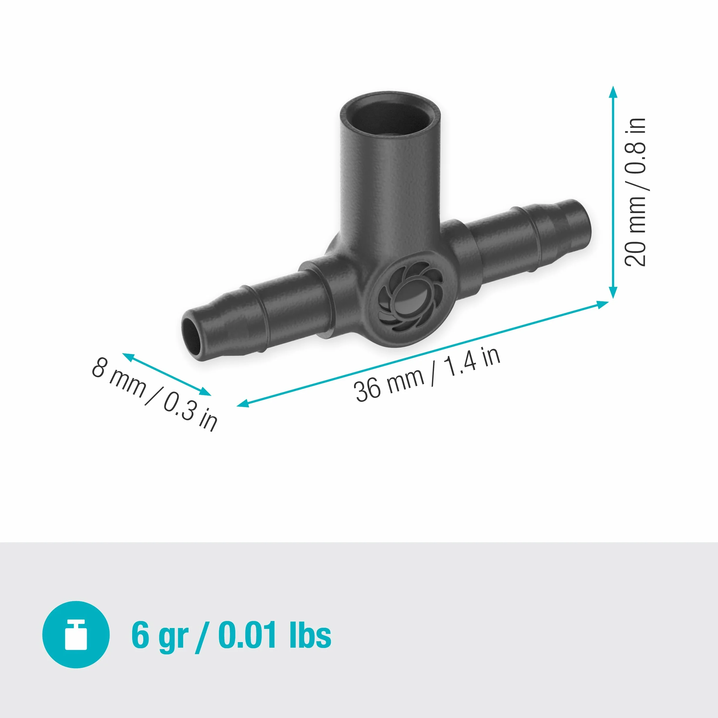 Gardena System Micro-Drip trójnik 4,6 mm (3/16 cala): Praktyczne połączenie do ustalania dysz rozpylających i kroplowników końcowych, 5 szt. (13216-20)