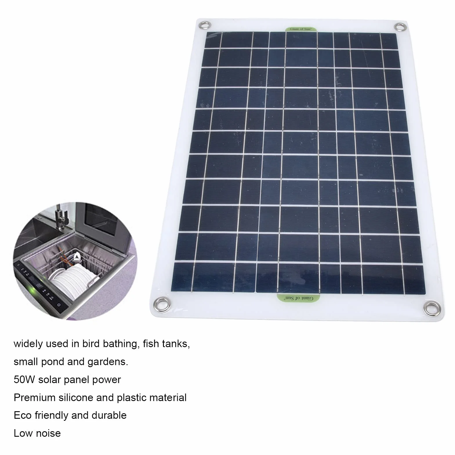 Zestaw solarnej pompy wodnej, 800L / H 50W 12V Niski poziom hałasu Solarna fontanna z panelem, Solarna pompa do fontanny Zewnętrzna fontanna Zestaw DIY do stawów do kąpieli ptaków