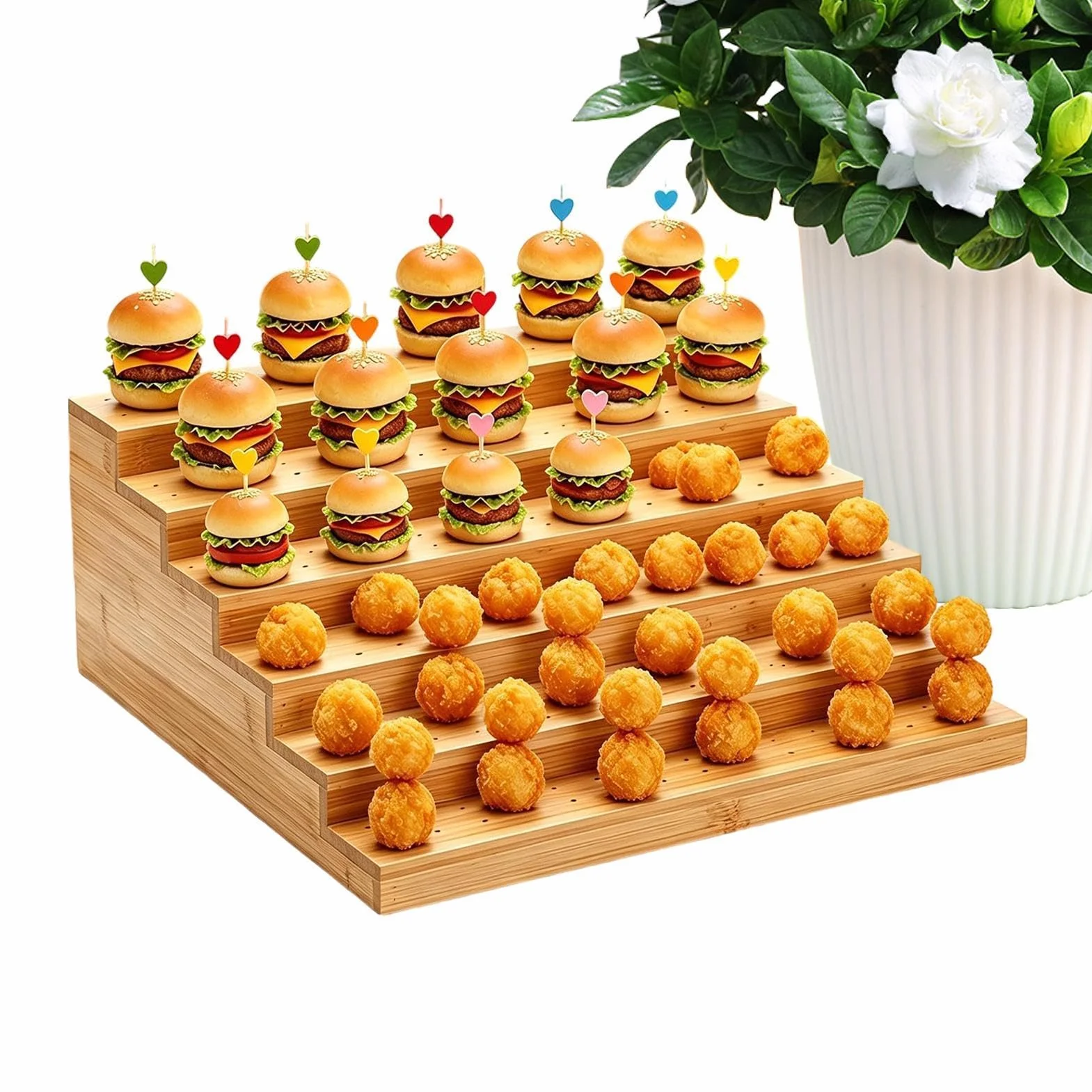 Uchwyt na szaszłyki do prezentacji potraw 6-poziomowa podstawka do | Deska do prezentacji szaszłyków Na Owoce Przystawki Warzywa Mięso Sery Koktajle Przyjęcia Catering Grill Bufe