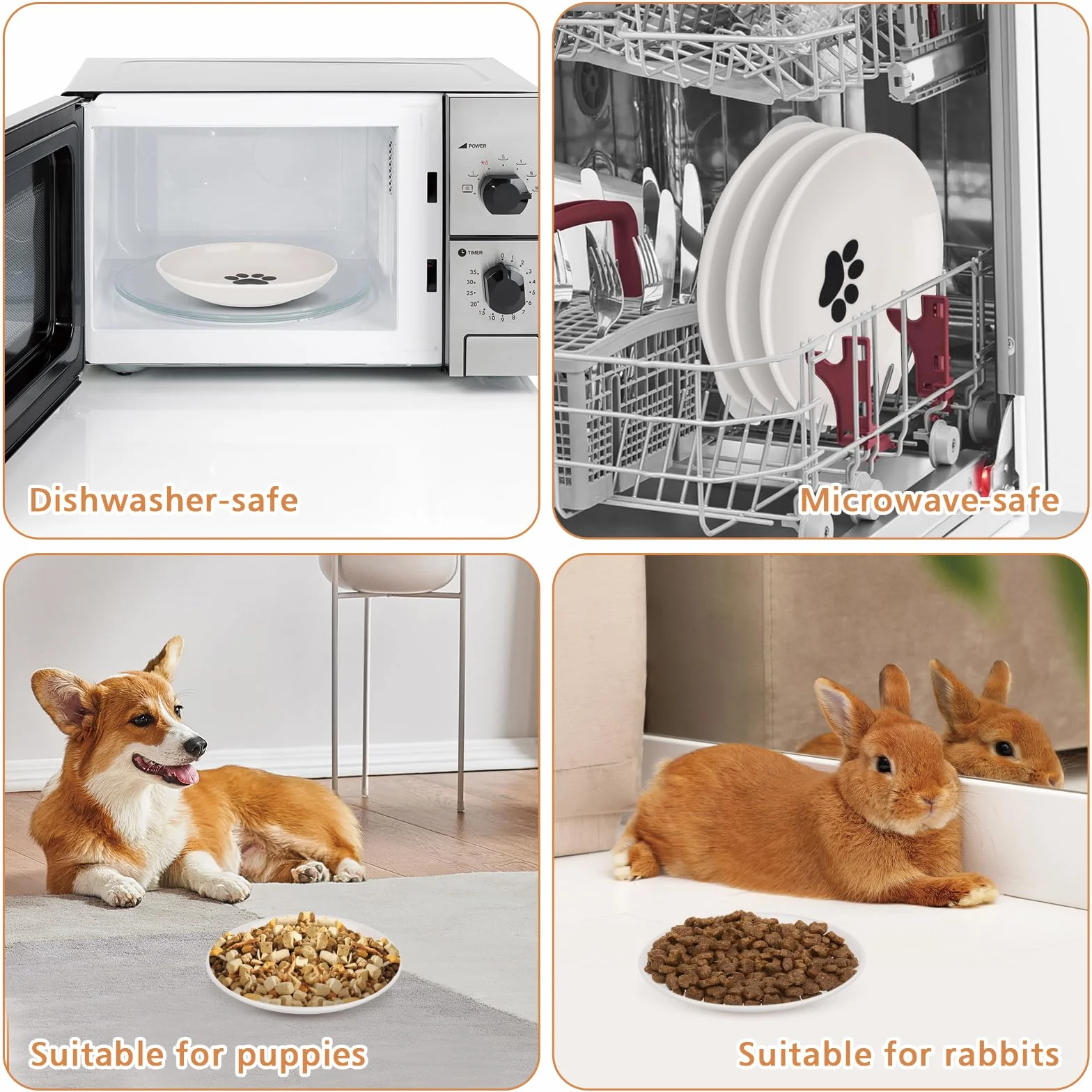 TRUEIN Ceramiczna miska dla kota, 3-częściowa miska dla kota, płaskie miski dla kota, karma dla kota, łagodzi zmęczenie Whiskers, talerz dla kota dla psa, do suchej lub mokrej karmy i wody