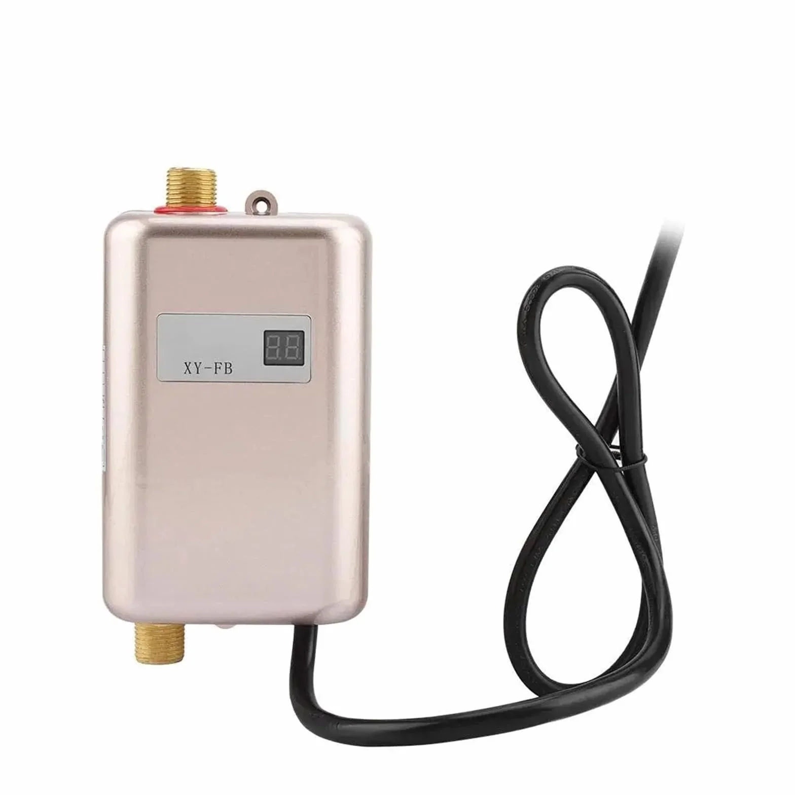 3800W Bezzbiornikowy Elektryczny Podgrzewacz Wody Łazienka Kuchnia Natychmiastowy Podgrzewacz Wody Wyświetlacz Temperatury Ogrzewanie Prysznic Uniwersalny Kompaktowy i trwały(Golden)