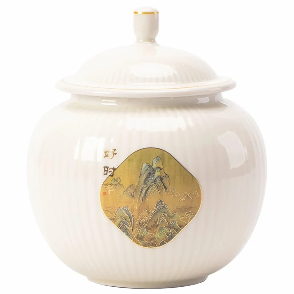 XYNSNDB Słoik na cukier ceramiczny zbiornik na sypką herbatę pusty zbiornik duży szczelny zbiornik czarna herbata do użytku domowego zielona herbata pojemnik na herbatę zbiornik pojemnik na herbatę