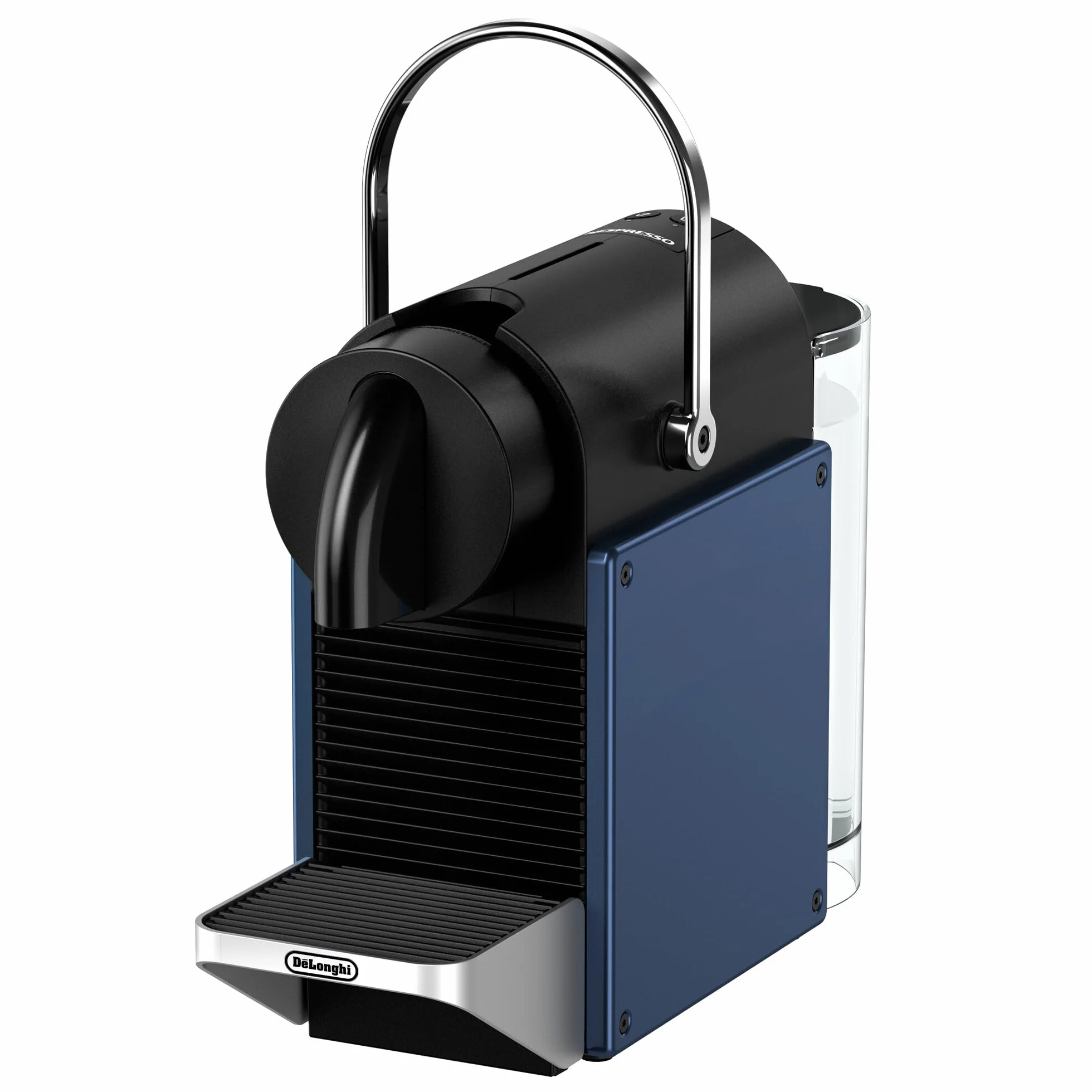 NESPRESSO De'Longhi Pixie EN127.BL ekspres do kawy na kapsułki, dwa przyciski bezpośredniego wyboru, tryb ECO, kompaktowa konstrukcja, system ciśnienia 19 bar, 1260 W, niebieski/czarny