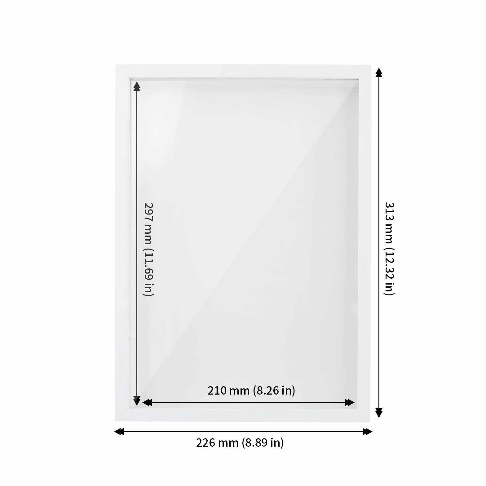 3 ramki na zdjęcia 3D, białe, A4, drewniane ramki do wypełniania, głębokość 3 cm, do aranżacji kwiatowych, zdjęć, pamiątek, "zrób to sam"