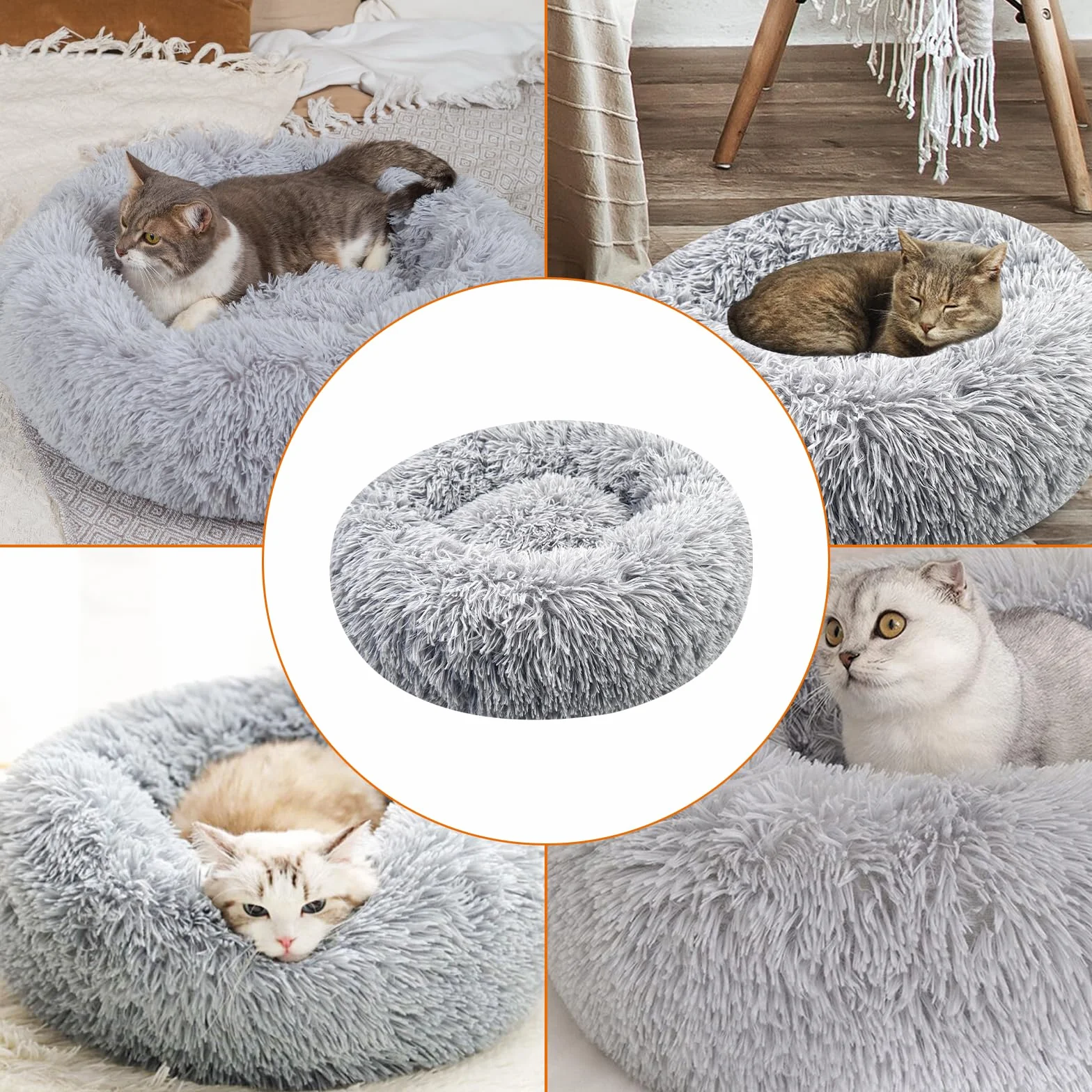 Brevanza łóżko dla zwierząt domowych szare, 50 cm
