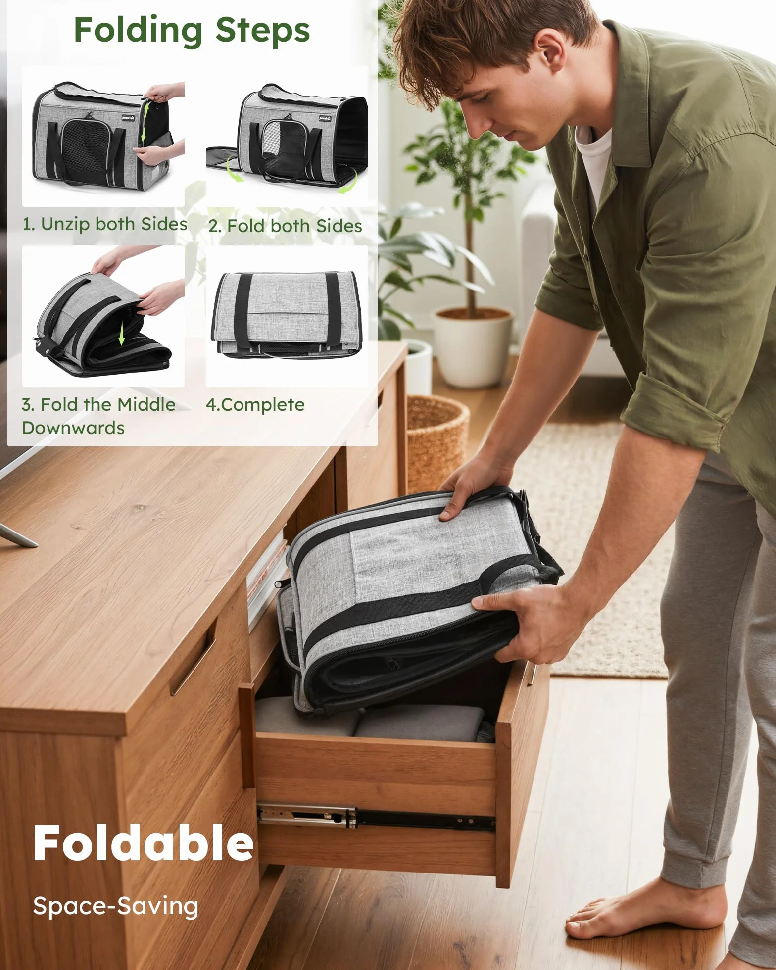 pecute® Duża torba do przenoszenia zwierząt domowych, przenośna torba podróżna dla psa, oddychająca tkanina siatkowa, odpowiednia zarówno na długie, jak i krótkie wycieczki, używana dla kotów i