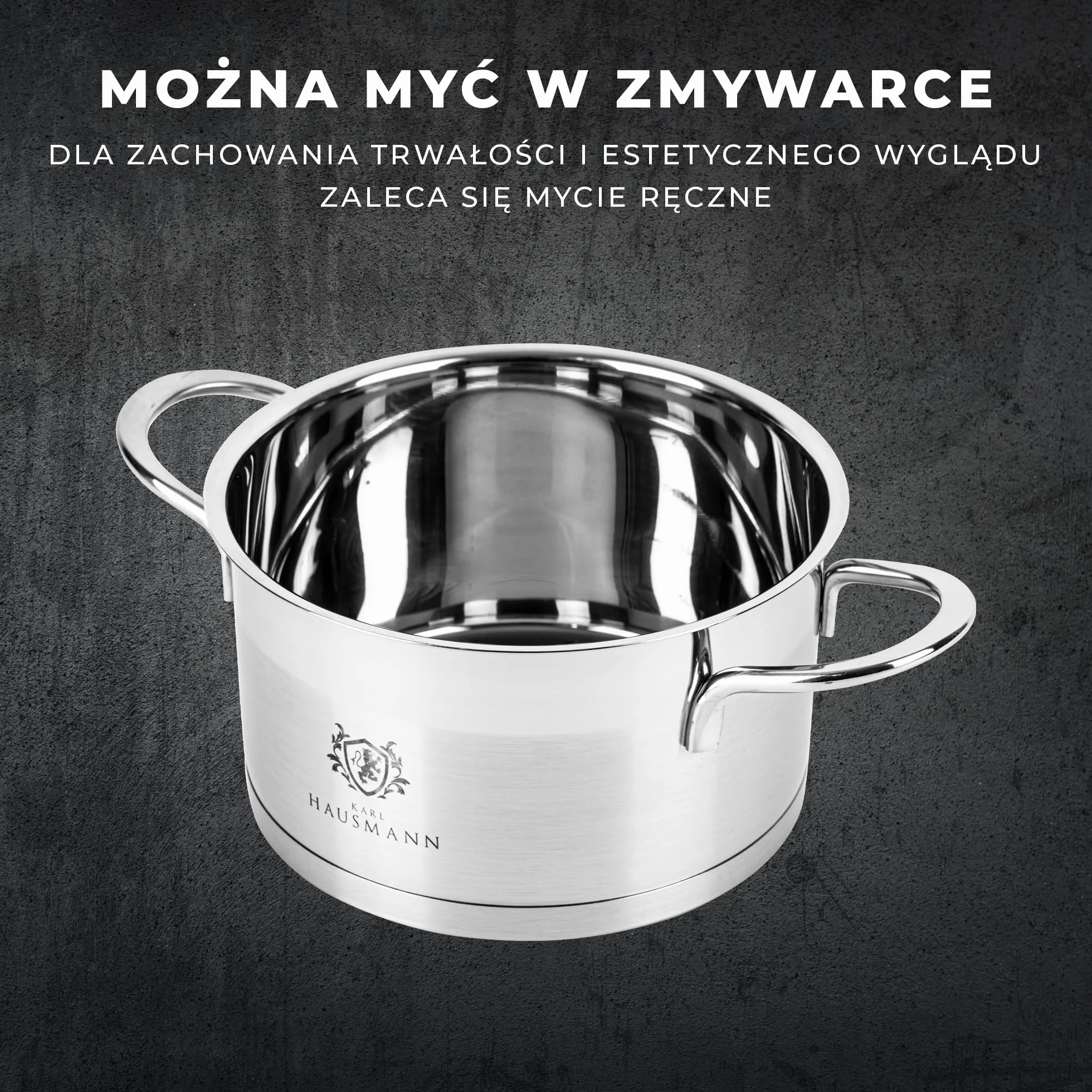 KARL HAUSMANN Mały Garnek ze Stali Nierdzewnej 18/10-1.9L - Ø 16 cm - ze Szklaną Pokrywką - do Gotowania Zupy, Sosów, Makaronu - Kompatybilny ze Wszystkimi Rodzajami Kuchenek, w tym Indukcją