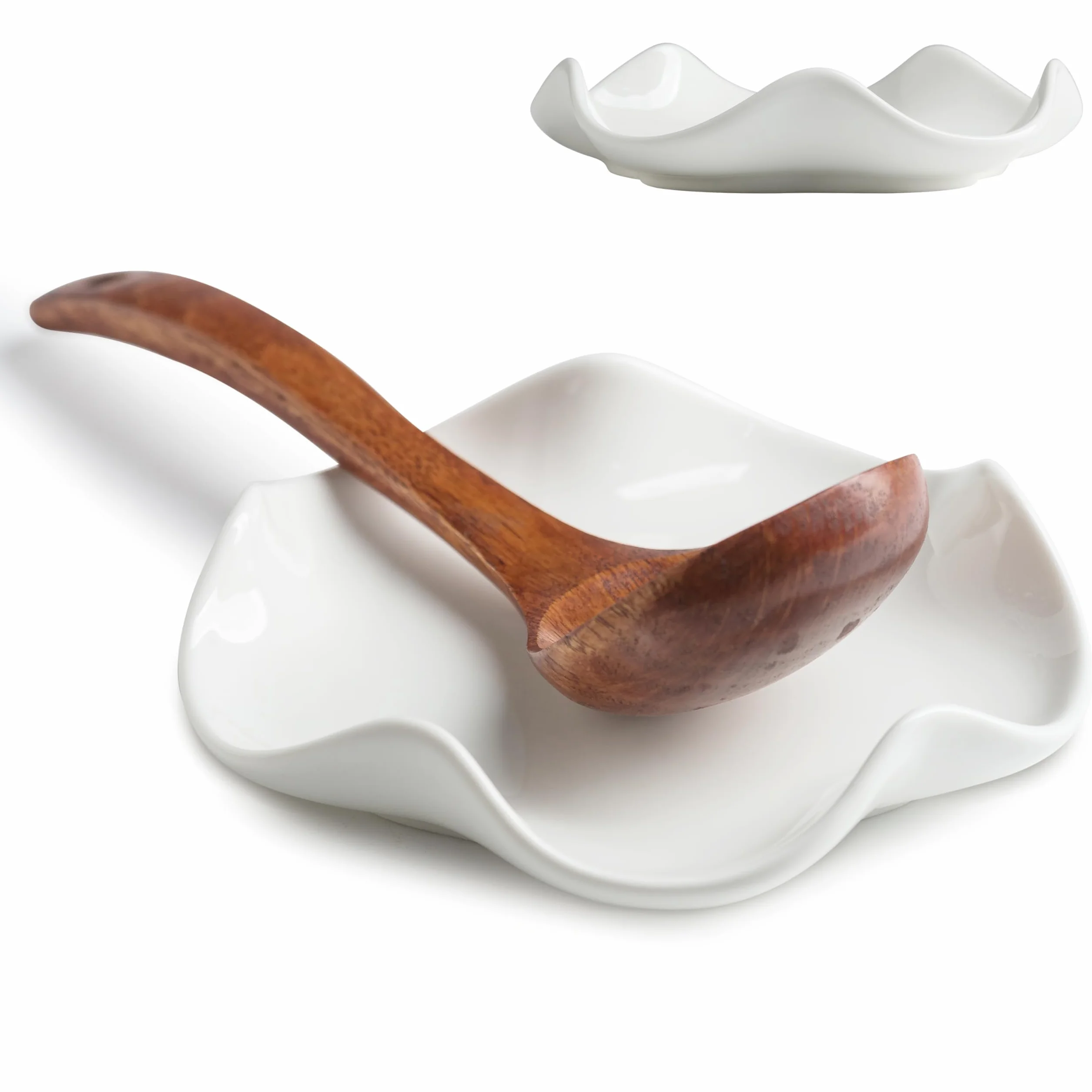 Ceramiczna półka na łyżki, do kuchni, półka na kuchenkę i blat kuchenny, uchwyt na łyżkę do gotowania, szczypce lub łyżeczkę, można umieścić łyżeczkę, uchwyt na łyżeczki do kawy lub szczypce (biała