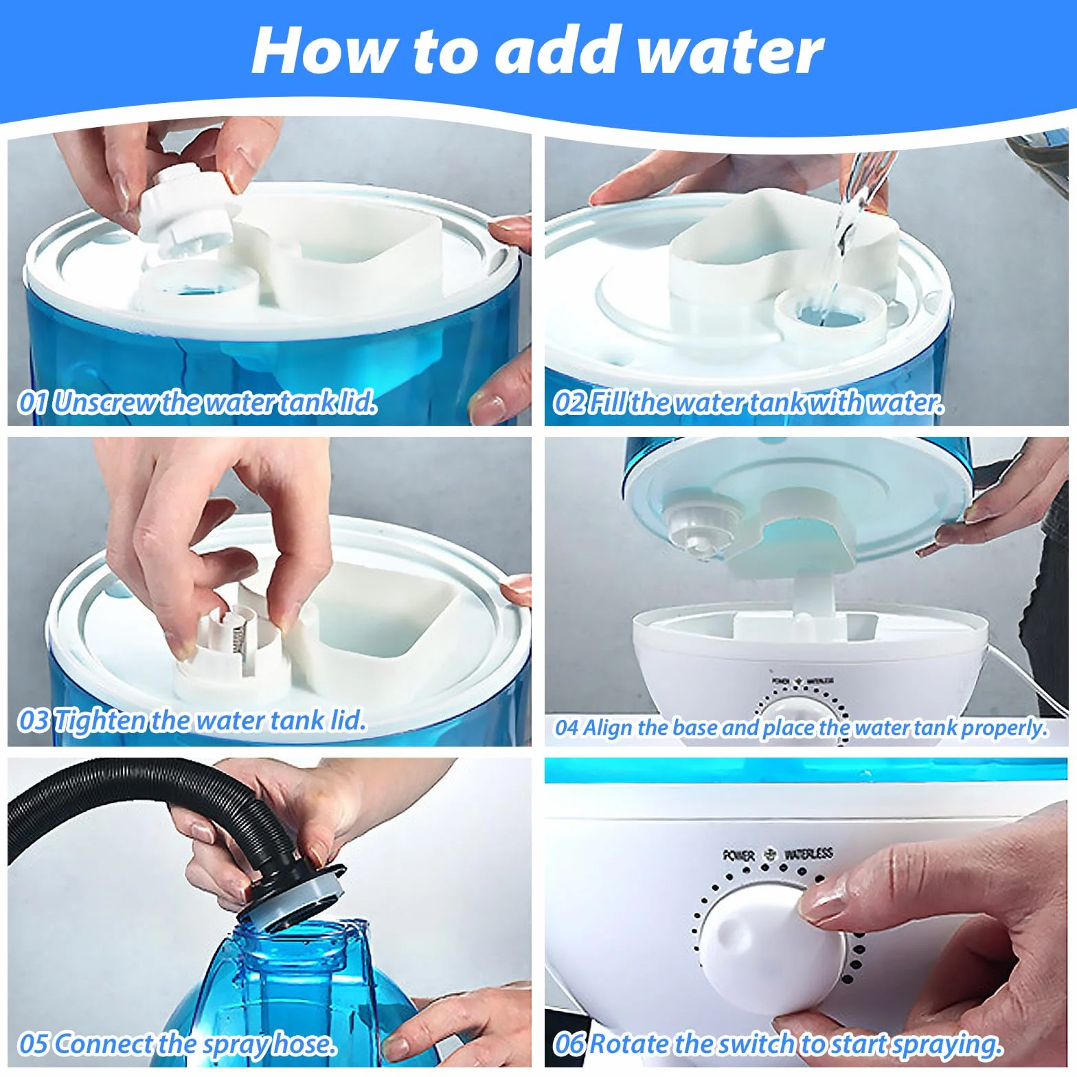 Nawilżacz powietrza do terrarium 4 l 300 ml/h z oświetleniem nocnym