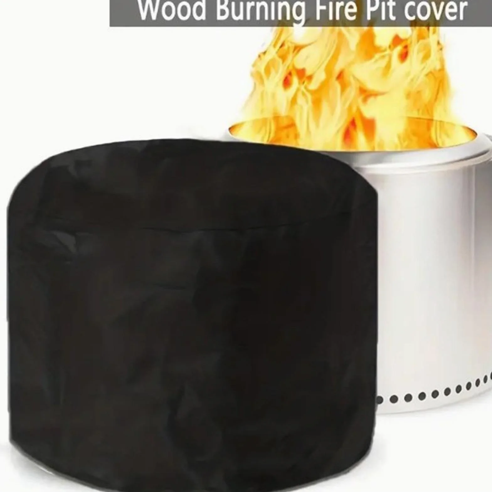 Pokrowiec na palenisko, 210d Oxford Fire Pit Cover Round Fire Pit Cover, 210d Oxford Round Fire Pit Cover Waterproof do kominka zewn?trznego, , palenisko do u?ytku na zewn?trz, grillowania